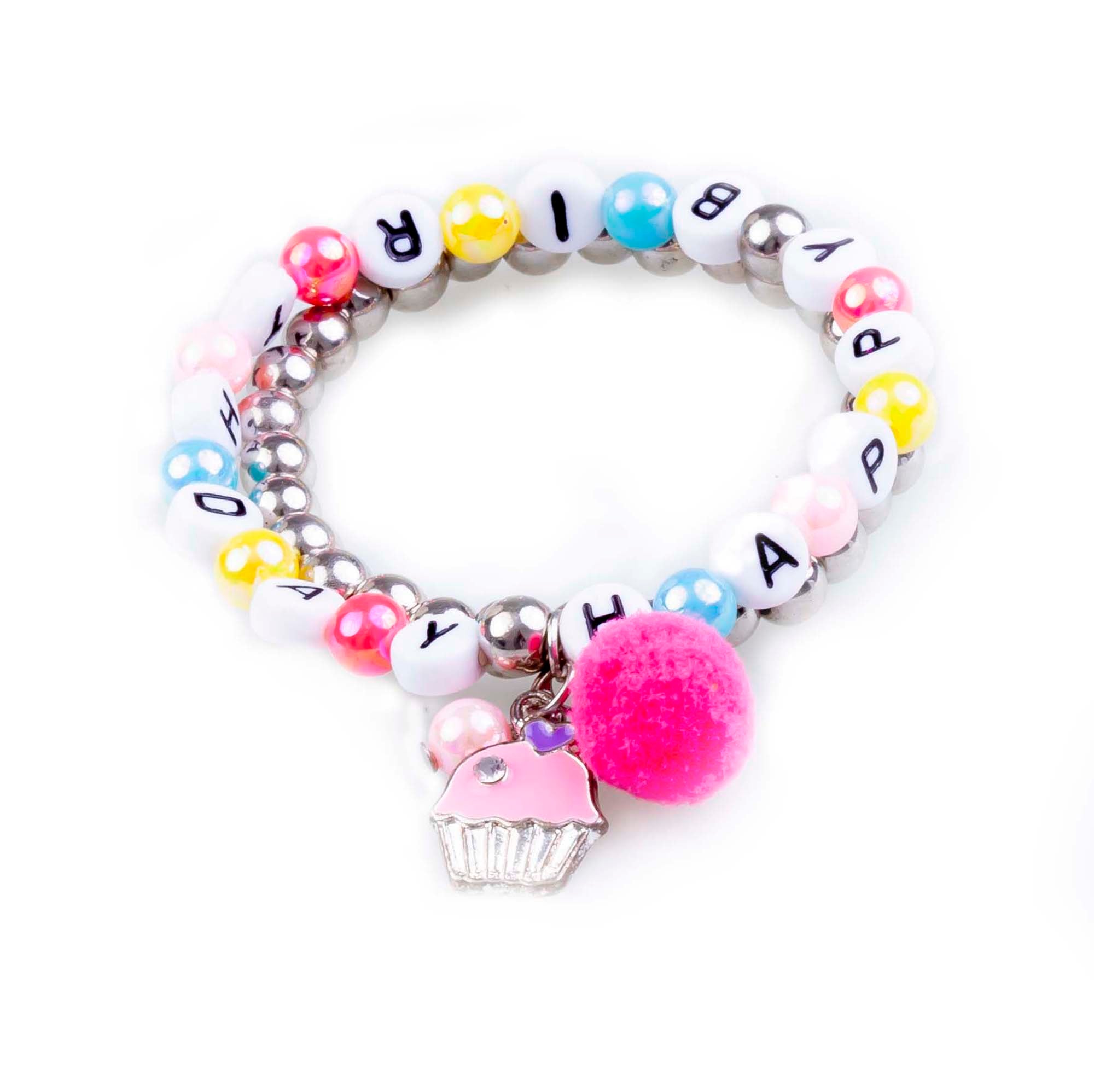 Bijoux pour Enfant Ensemble de 2 Bracelets Happy Birthday 3.1x2.1x0.6po