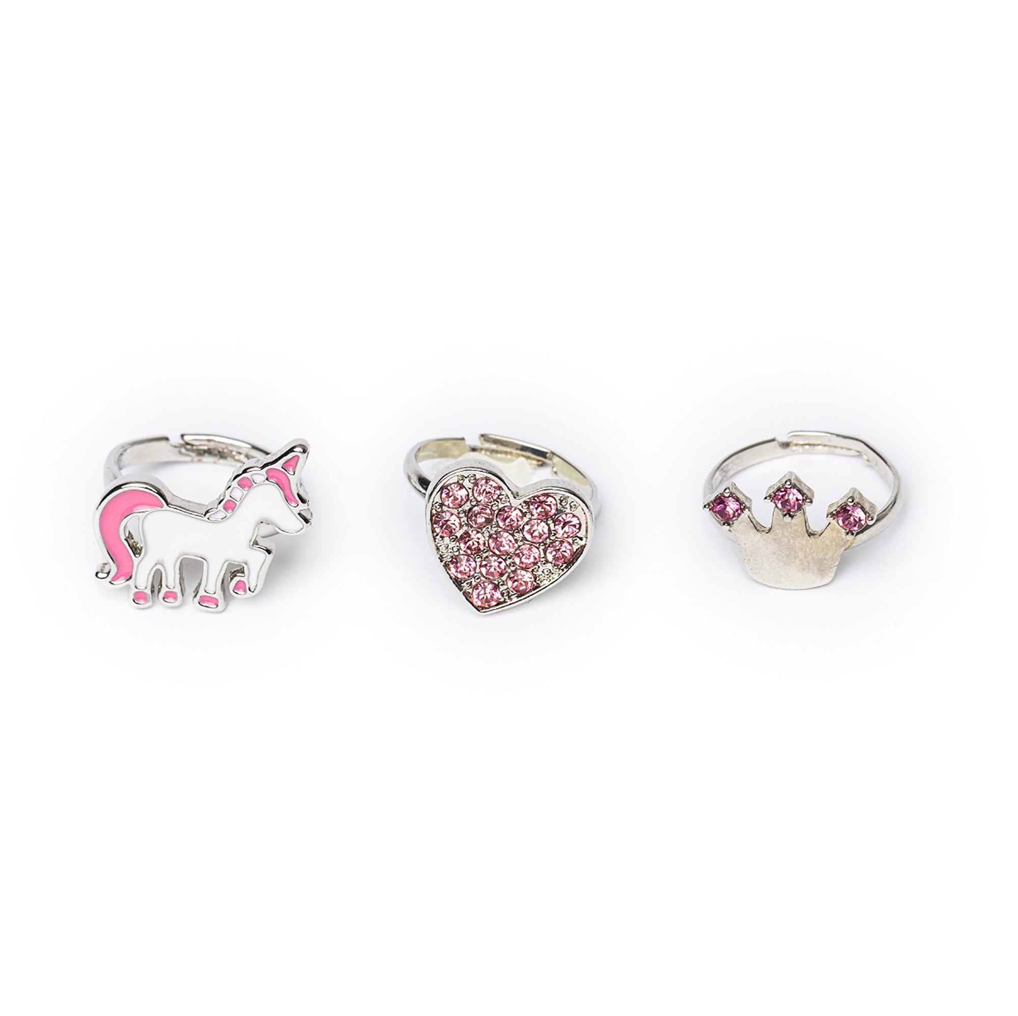 Kid's Jewelry 3pcs Princess Ring Set Crown, Unicorn, Heart