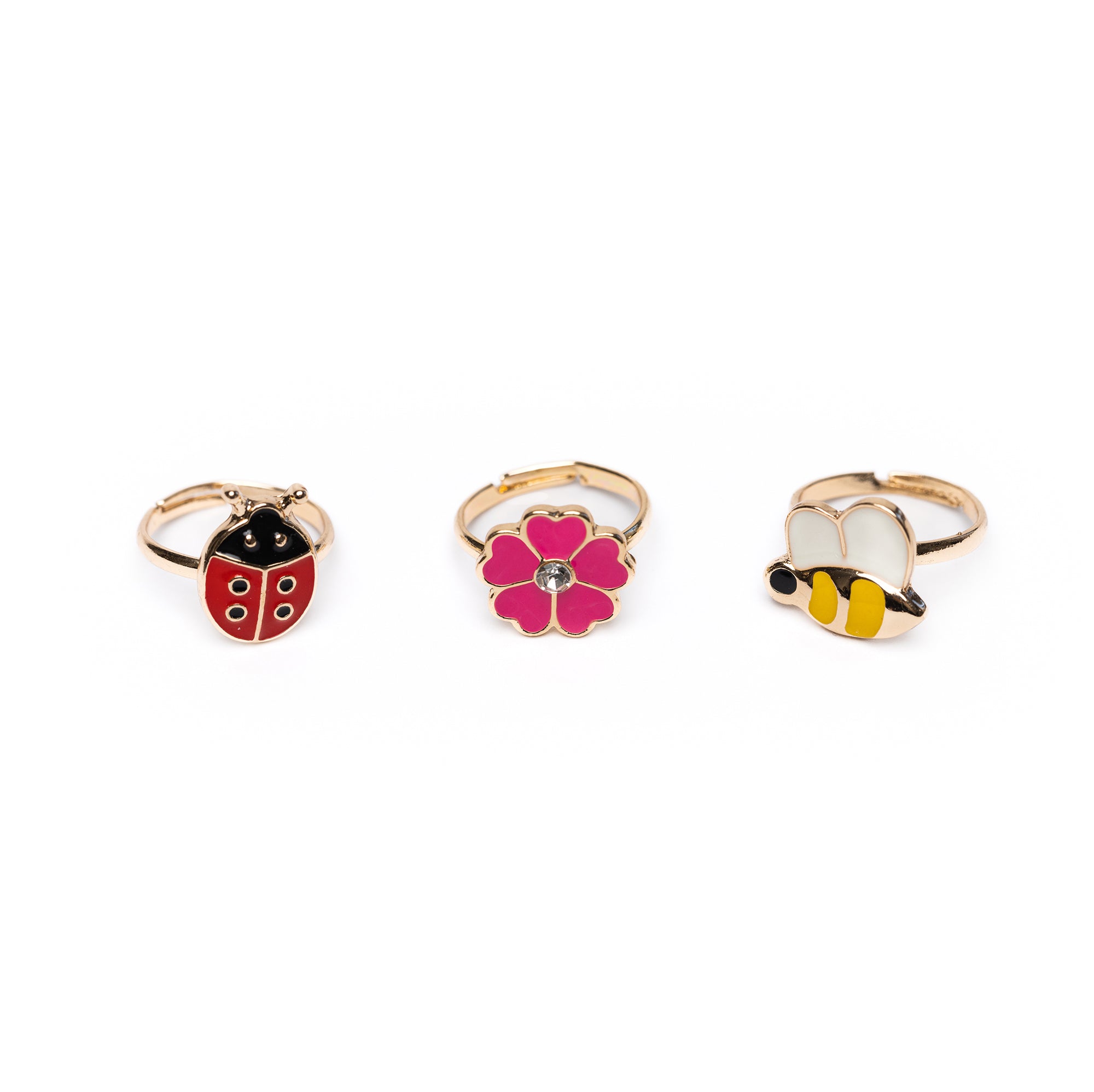 Kid's Jewelry 3pcs Ladybug Garden Ring Set Ladybug, Flower, Bee