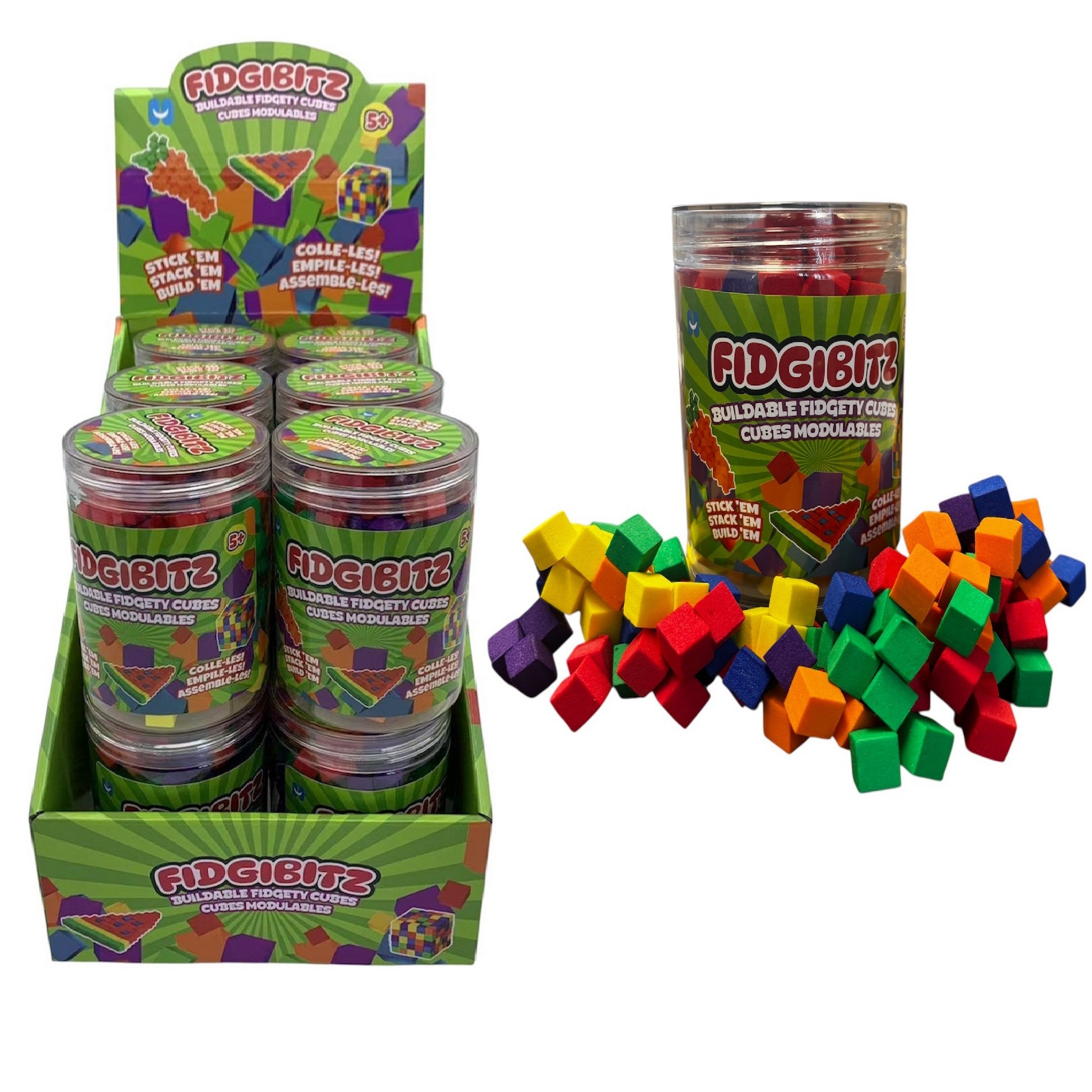 Buildable Fidgety Cubes Age 5+  0.4in each