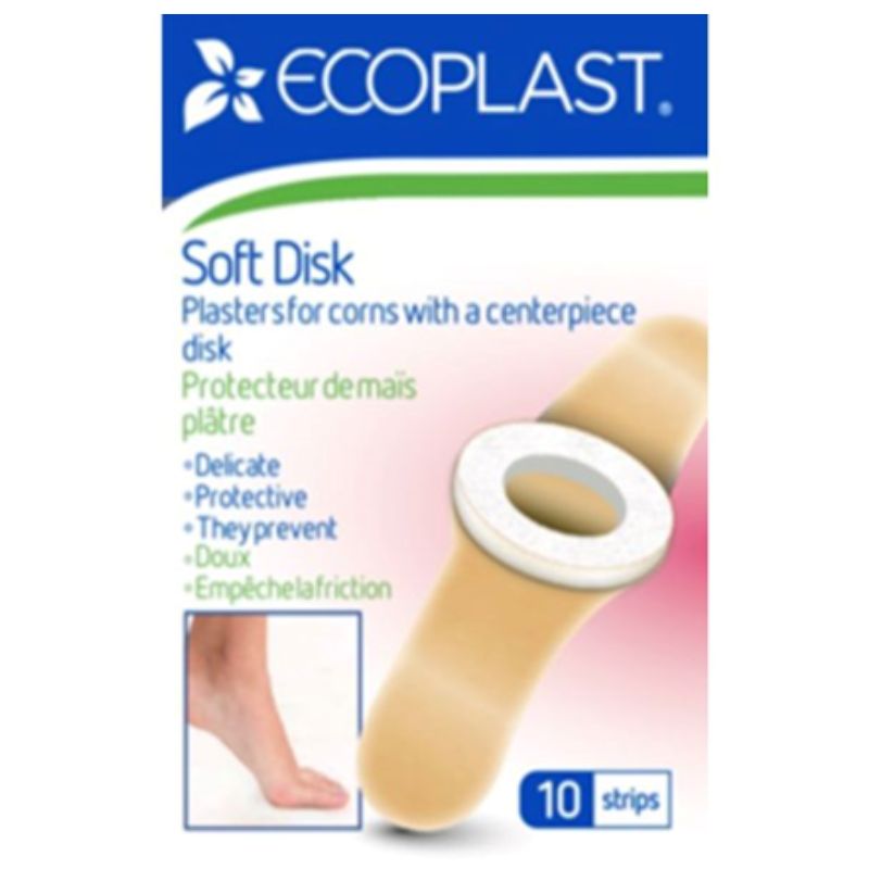 EcoPlast 10 Plasters for Corns with Centerpiece Disk 72x19mm 