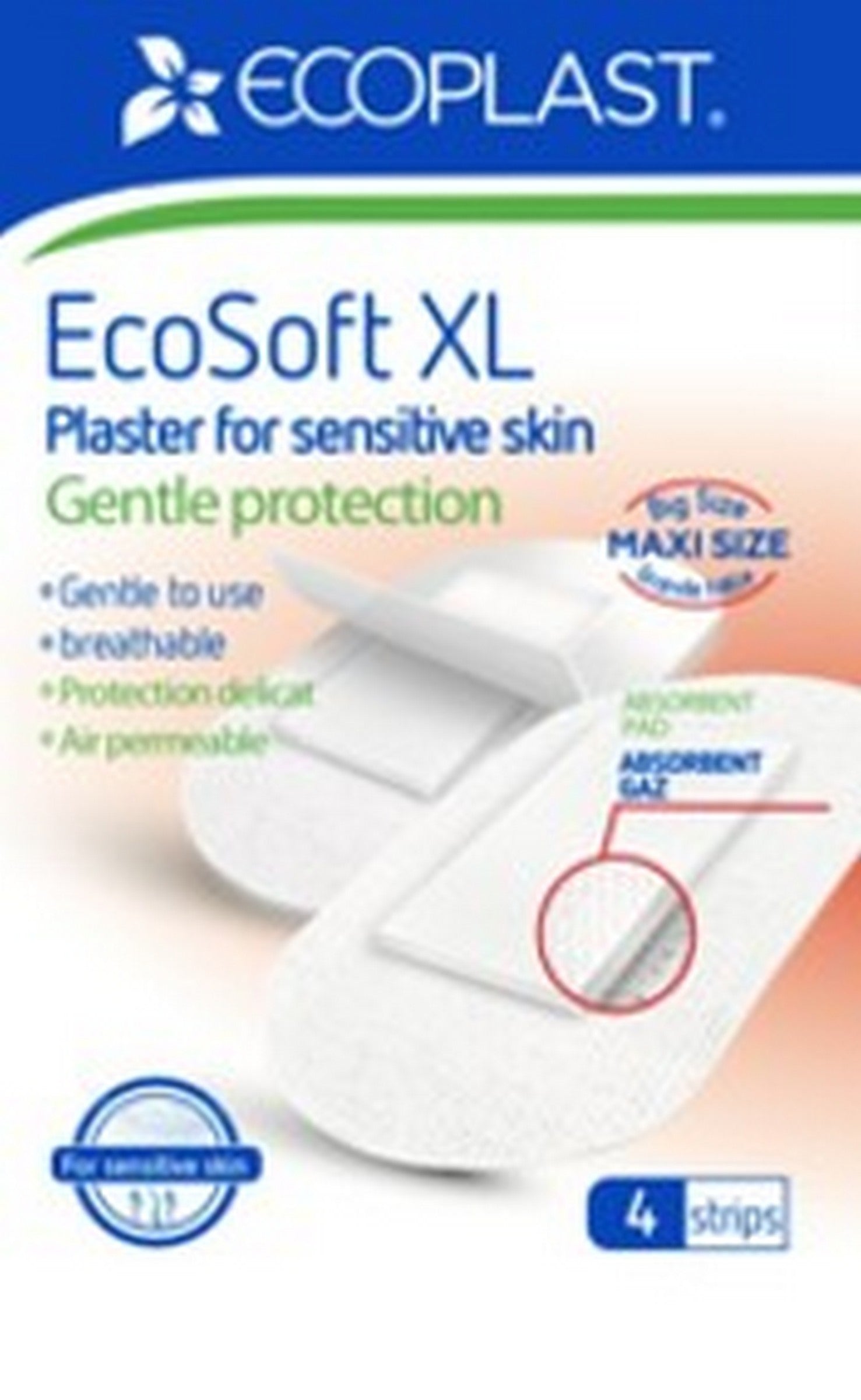 EcoPlast 4 Bandages for Sensitive Skin 7.5x10cm - 7.5x7.5cm 