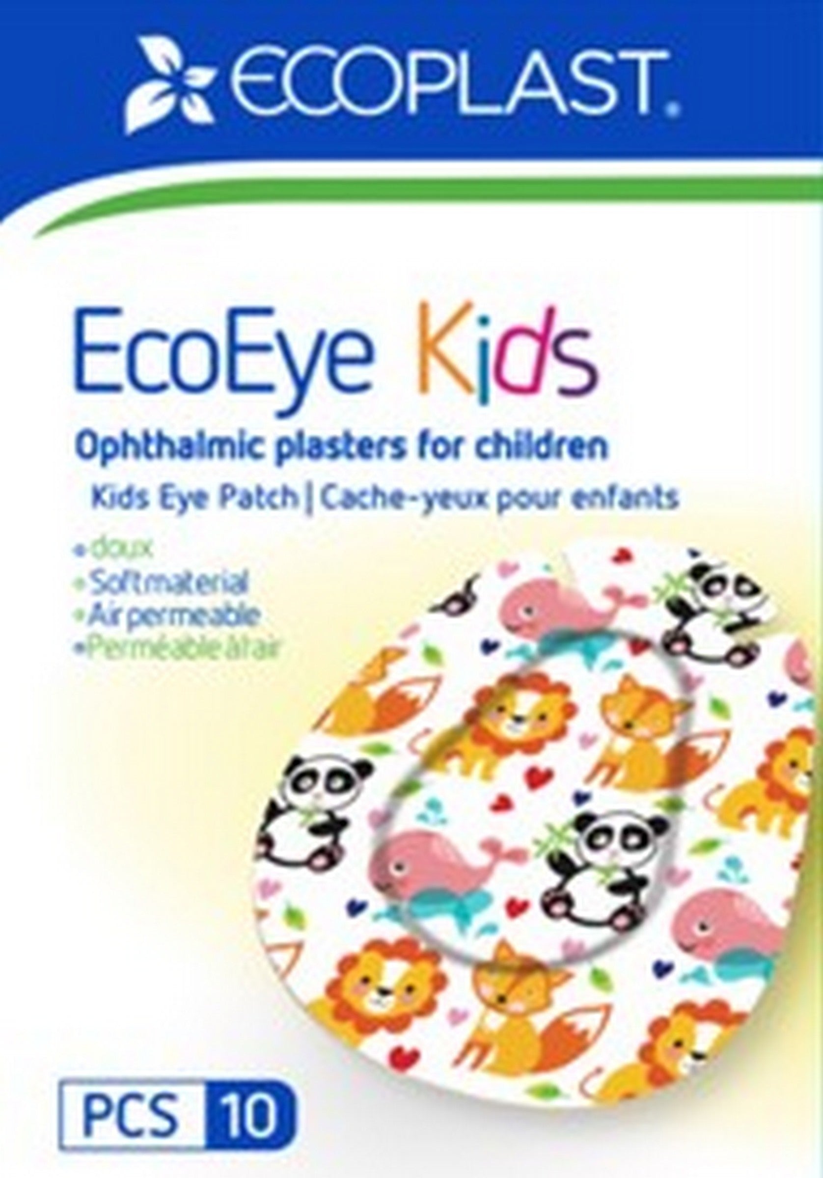 EcoPlast 10 Eye Patches for Kids 57x72mm 