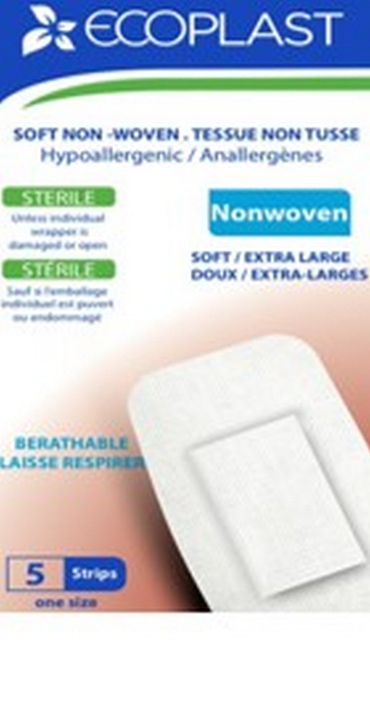 EcoPlast 5 Sterile Non-woven Latex Free Bandages 2x4in 