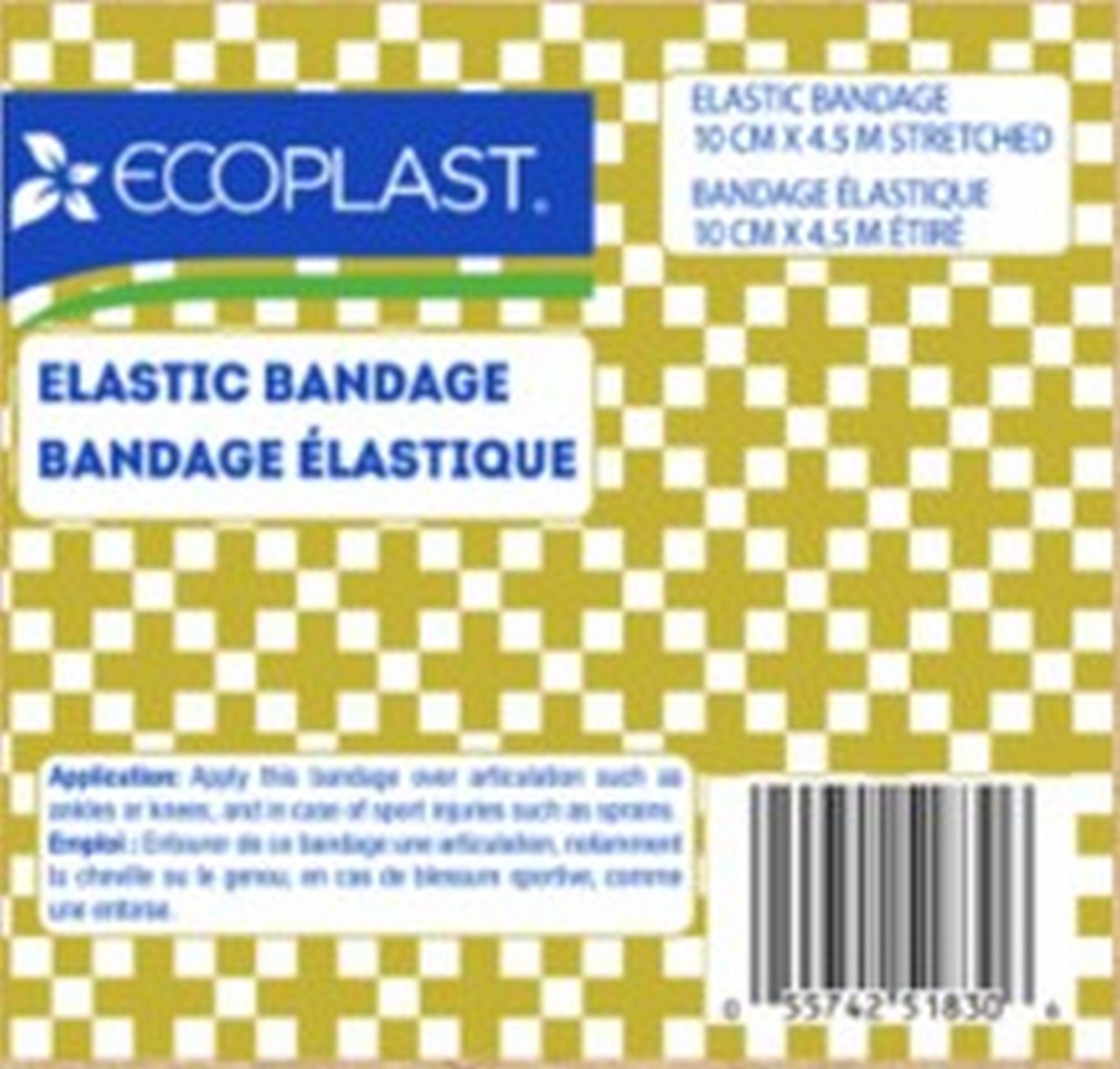EcoPlast Elastic Bandage 10cm x4.5m (3.9in x 15ft)