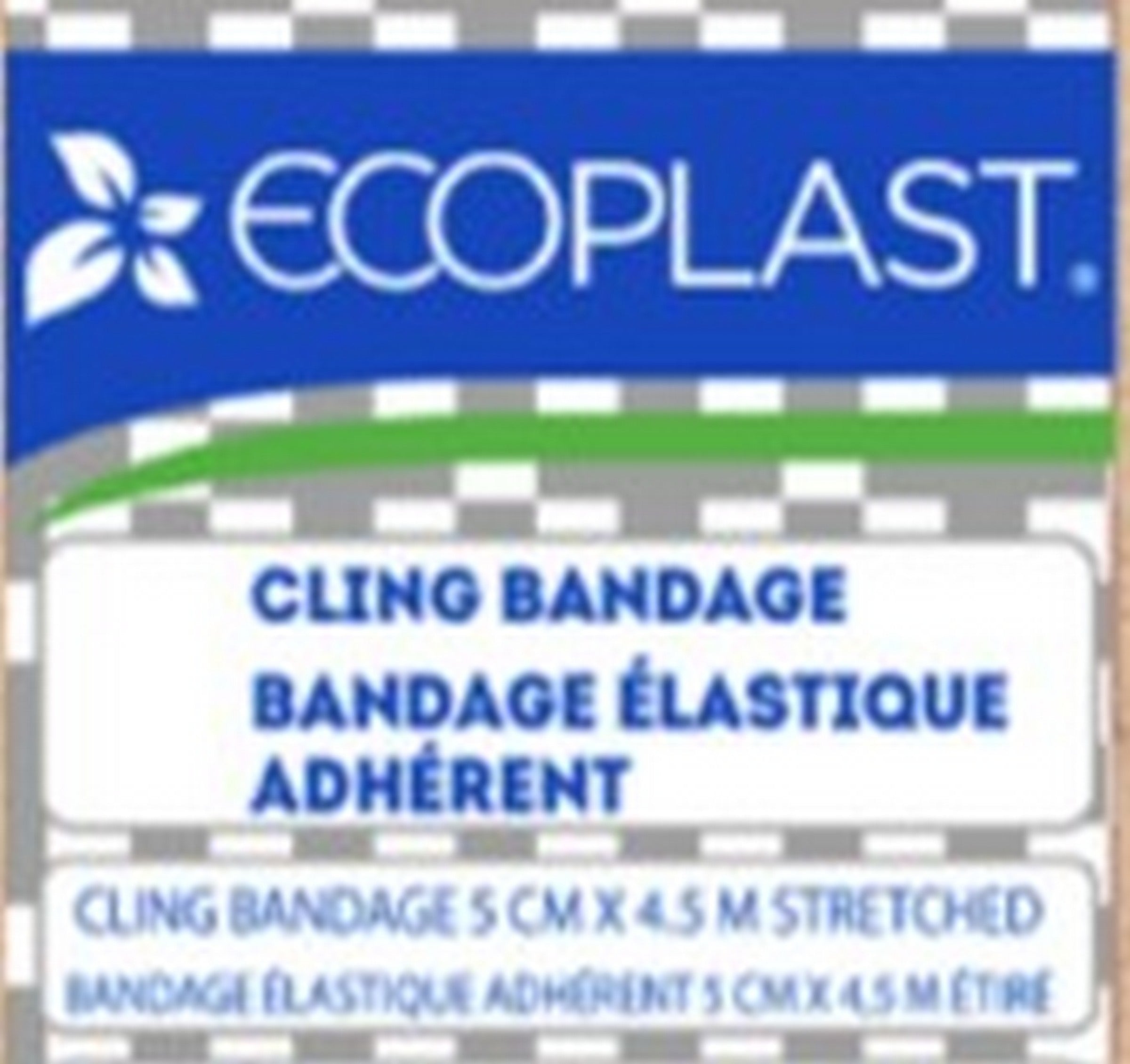EcoPlast Elastic Self-cling Gauze Bandage 5cm x4.5m (2in x15ft)
