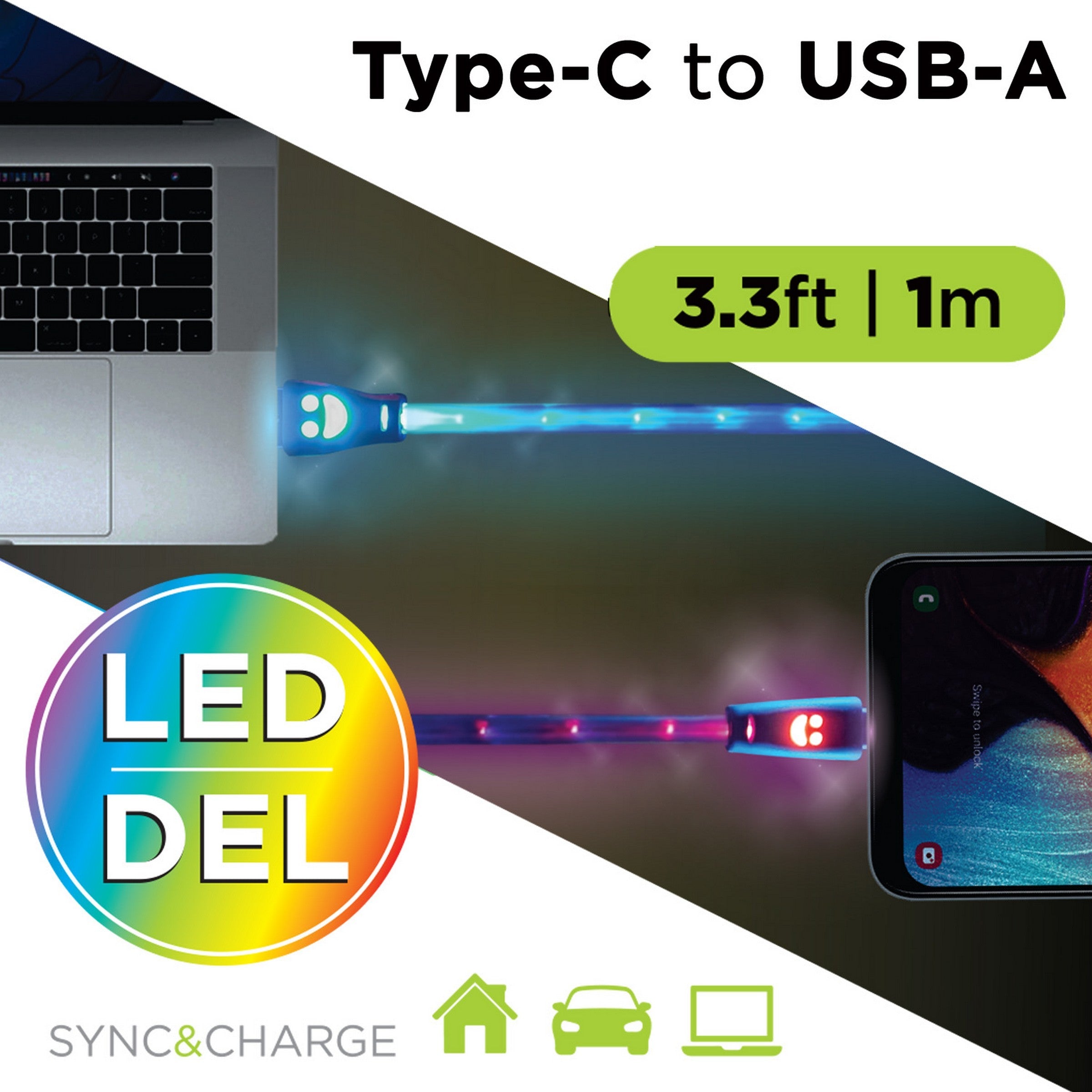 boost Type C to USB-A Del Cable 3.3ft (1m)