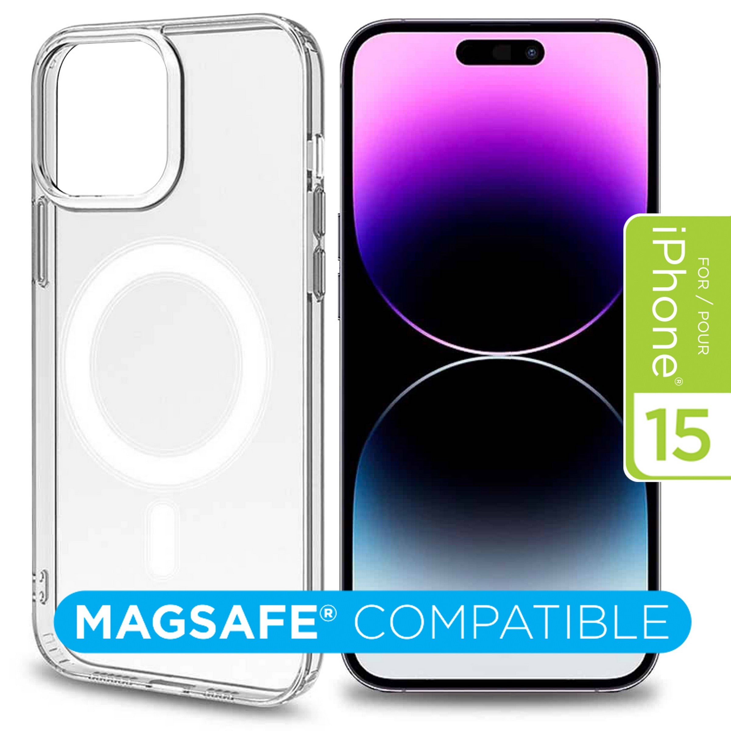 elink Magnetic Phone Case for iPhone 15 - Clear 