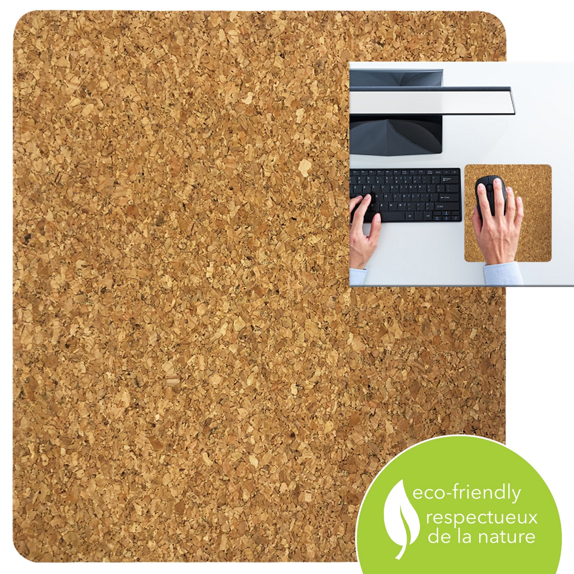 elink Slim Cork Mouse Pad 8.6x7in