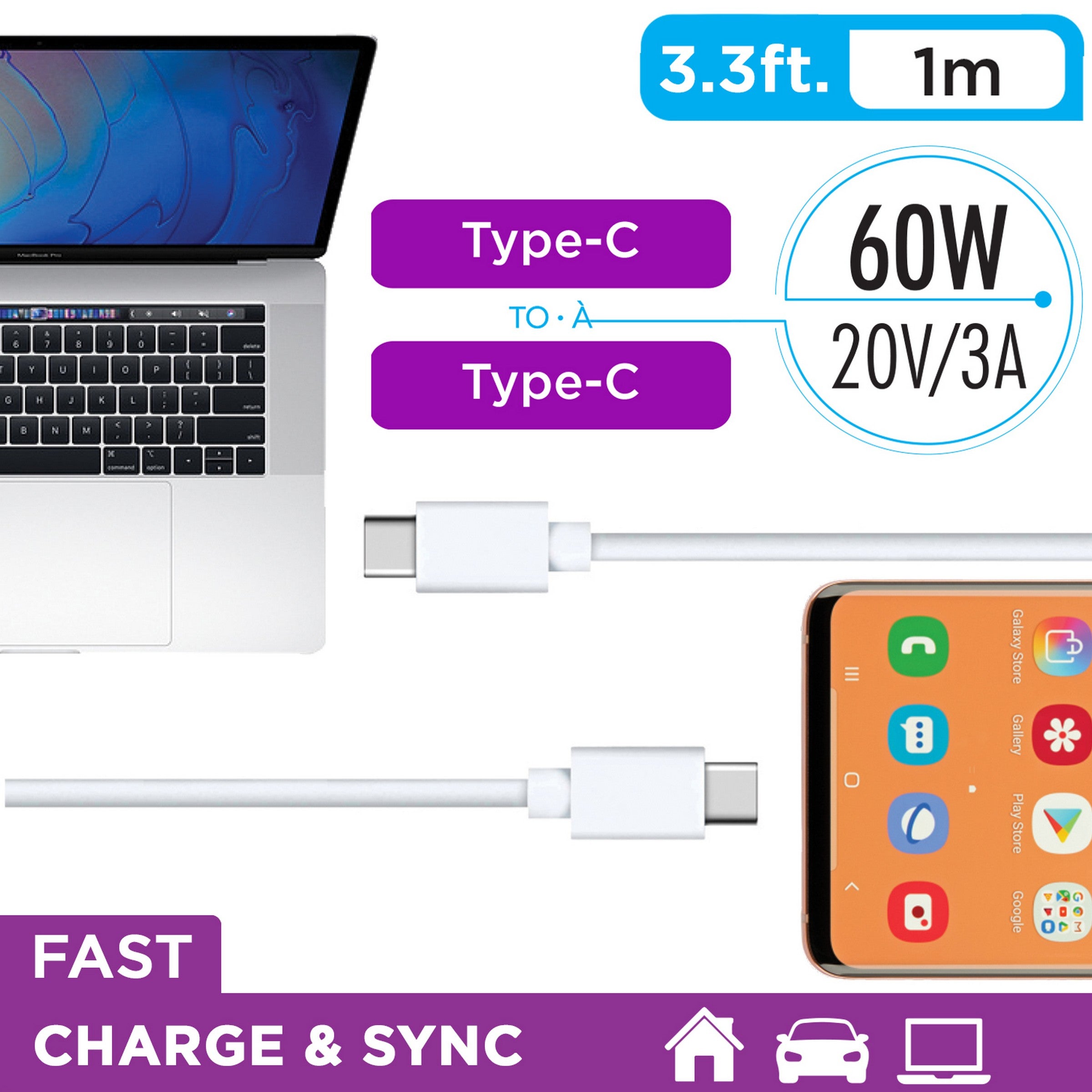 elink USB-C to USB-C / Type-C to Type-C Cable 3.3ft (1m)