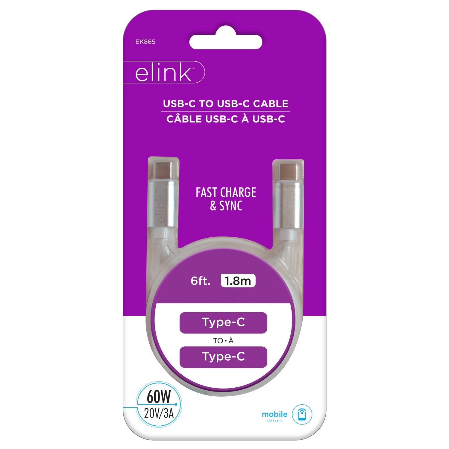 elink USB-C to USB-C / Type-C to Type-C Cable 6ft (1.8m) 