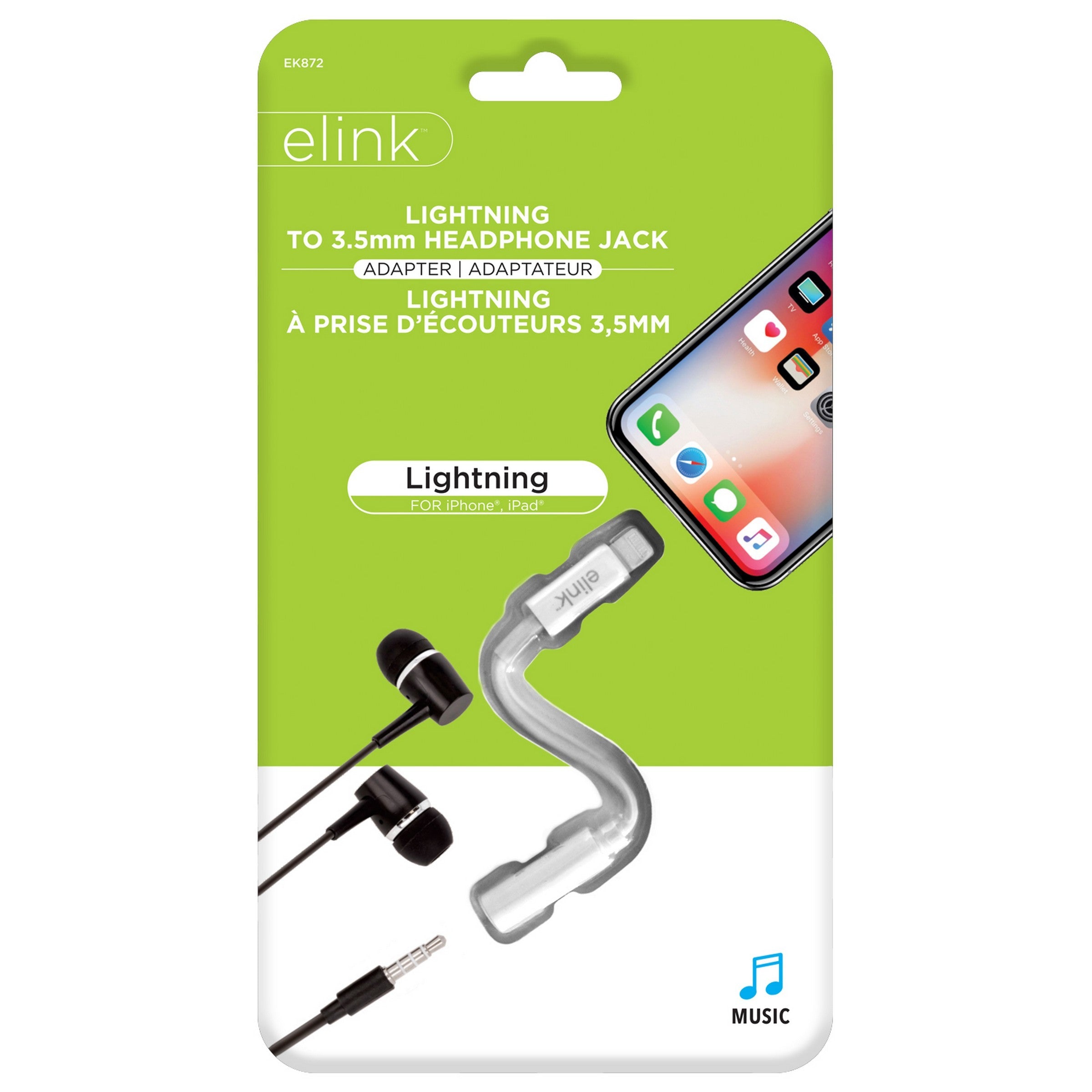 elink Lightning to 3.5mm Headphone Jack 4in 