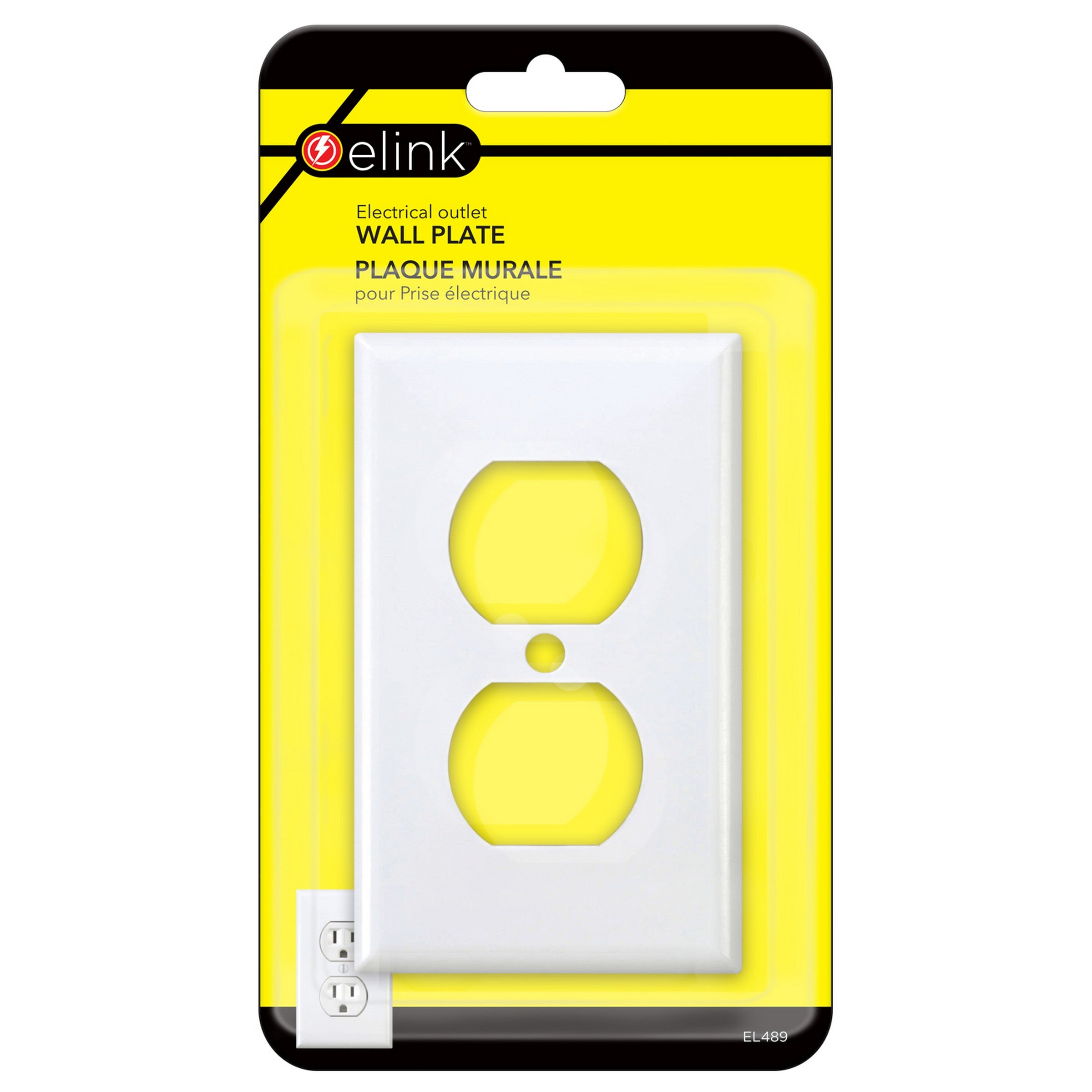 elink Electrical Outlet Wall Plate - White Plastic 2.75x4.5in 