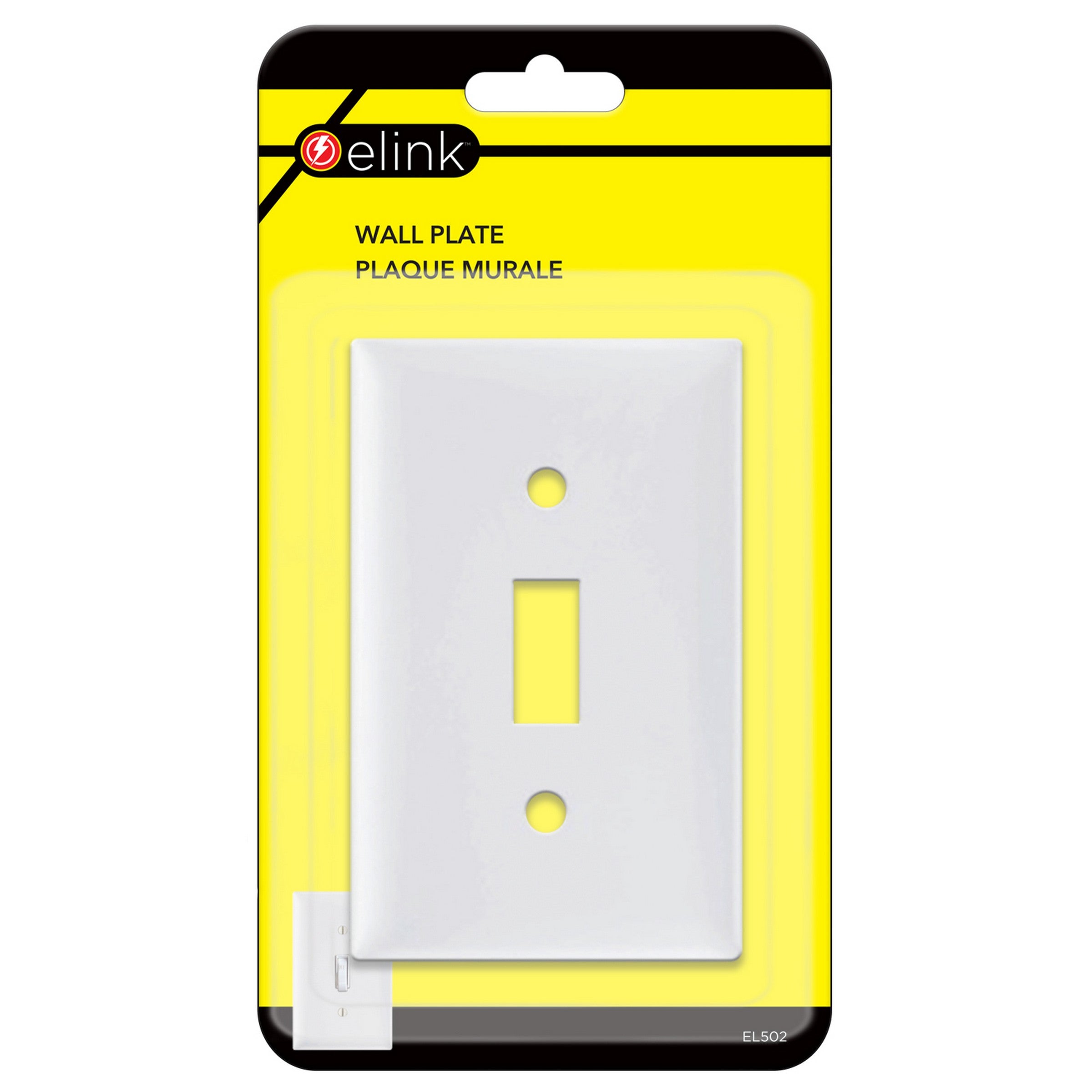 elink Toggle Switch Wall Plate - White Plastic 2.75x4.5in 
