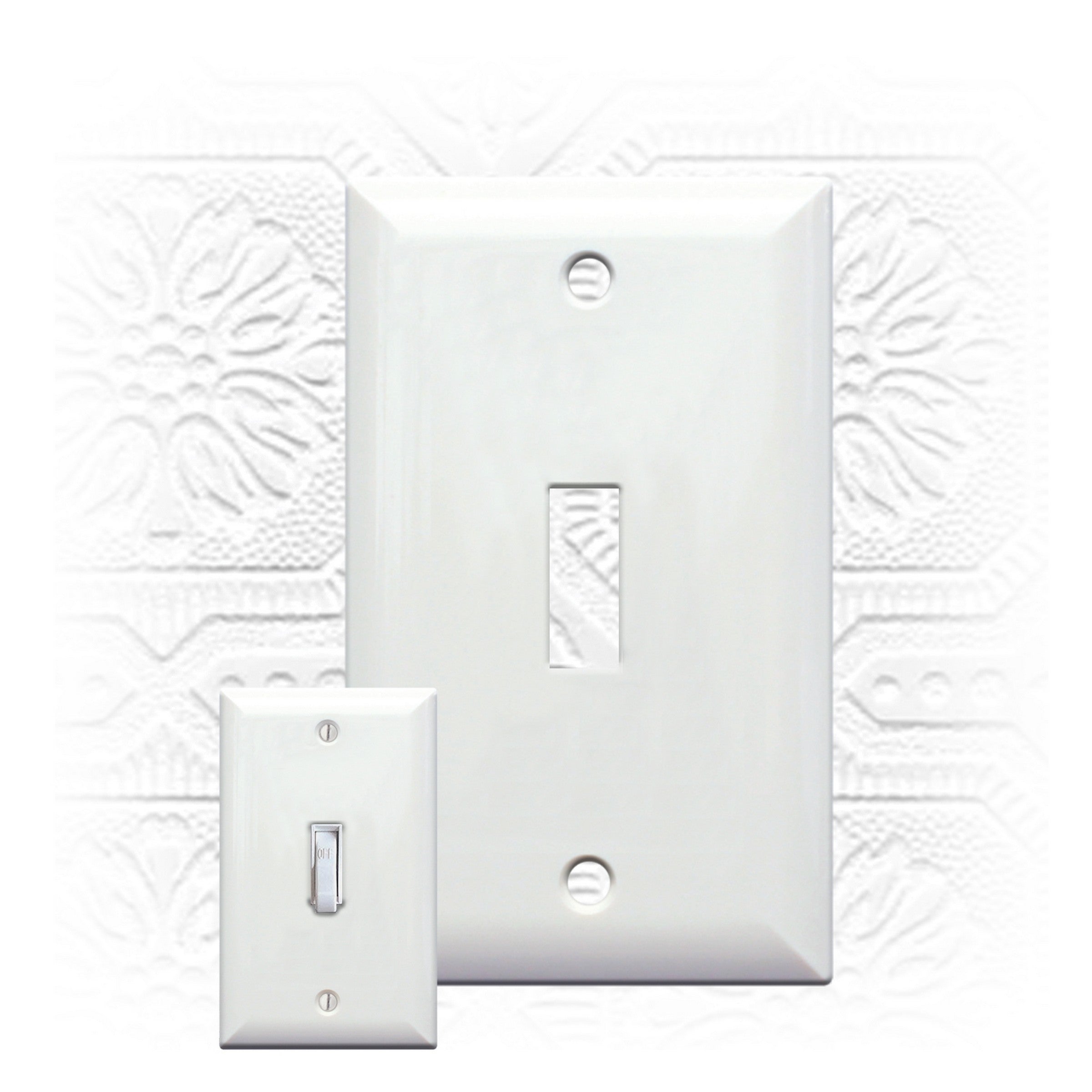 elink Toggle Switch Wall Plate - White Plastic 2.75x4.5in