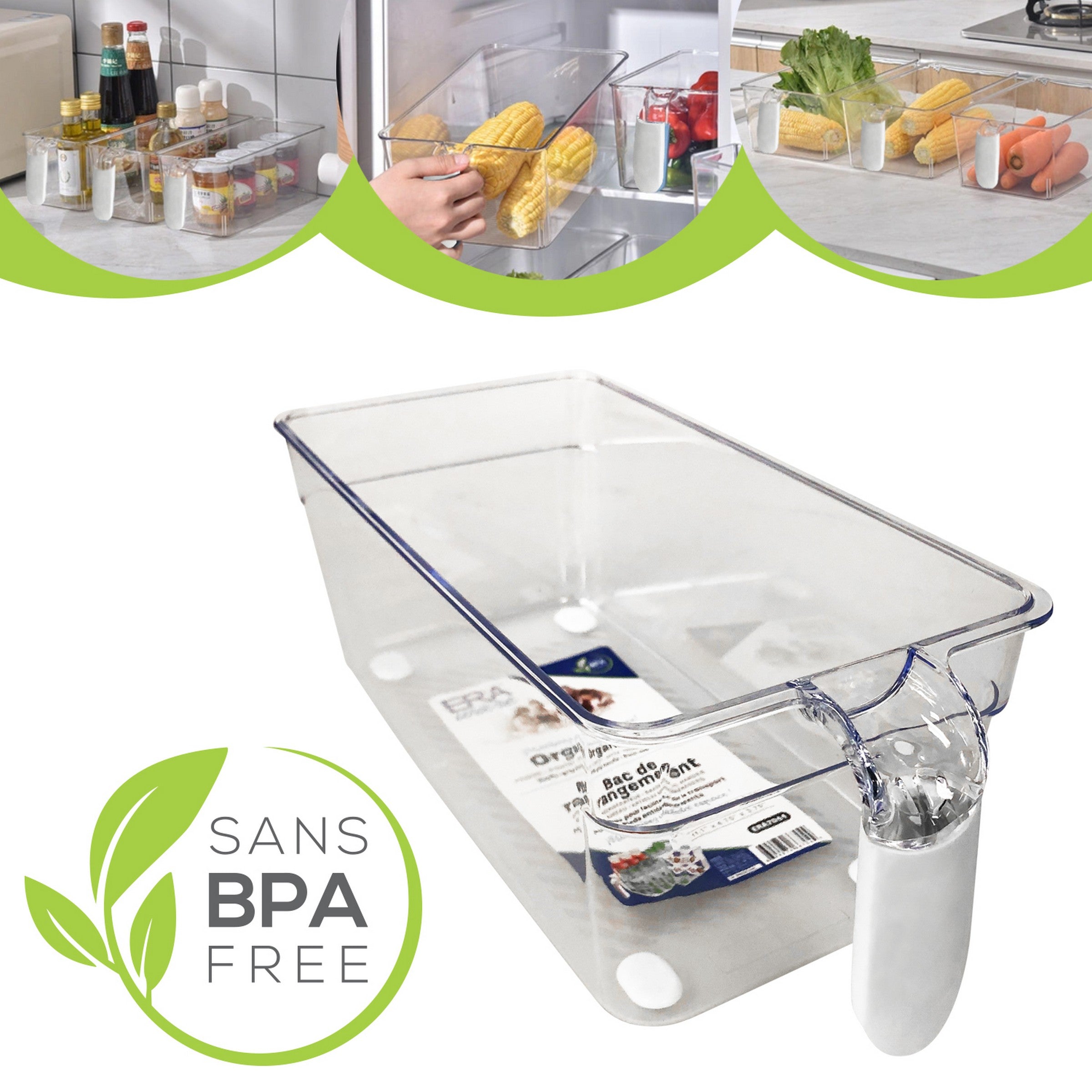 Eraware Clear Plastic Organizer with Handle 11.1x4.75x3.75in