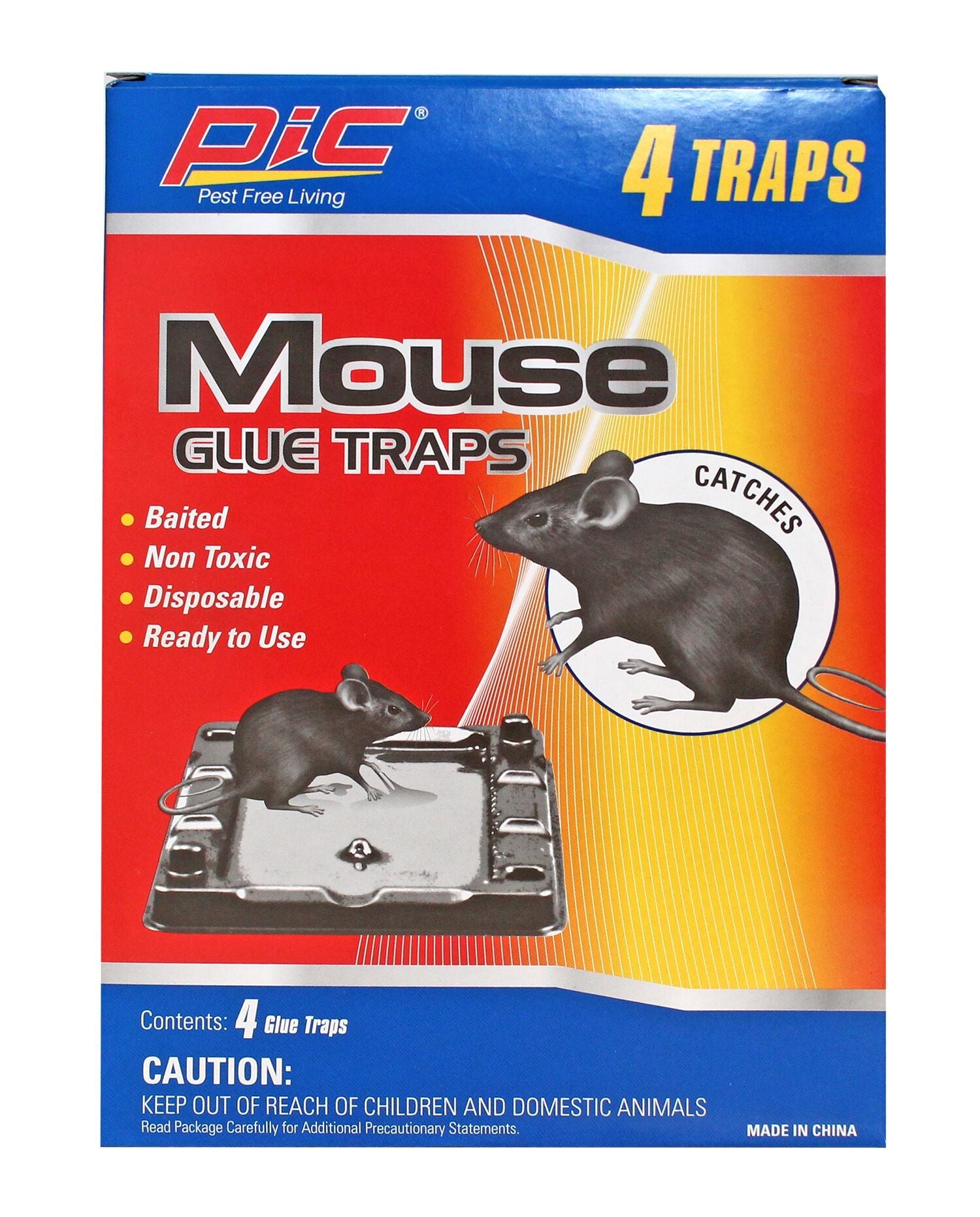 Pic 4 Baited Mouse Glue Traps 7x4.5in approx. 