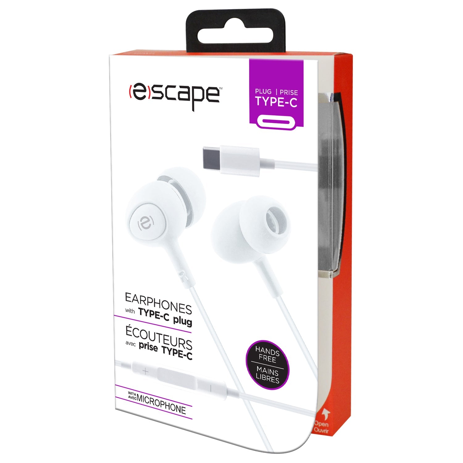 Escape White Hands Free Earphones with Type-C Plug  Eco Fee $0.2SUS 