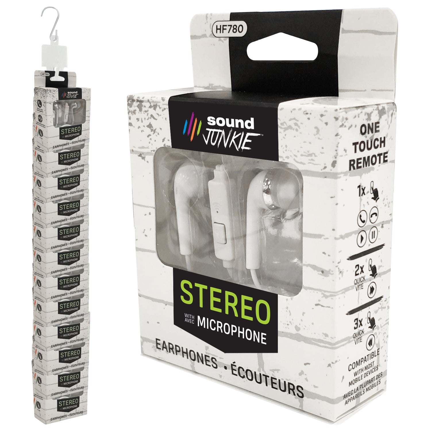 Sound Junkie Stereo Earphones with Microphone 4ft (1.2m) Cable VRT Eco Fee $0.2SUS 