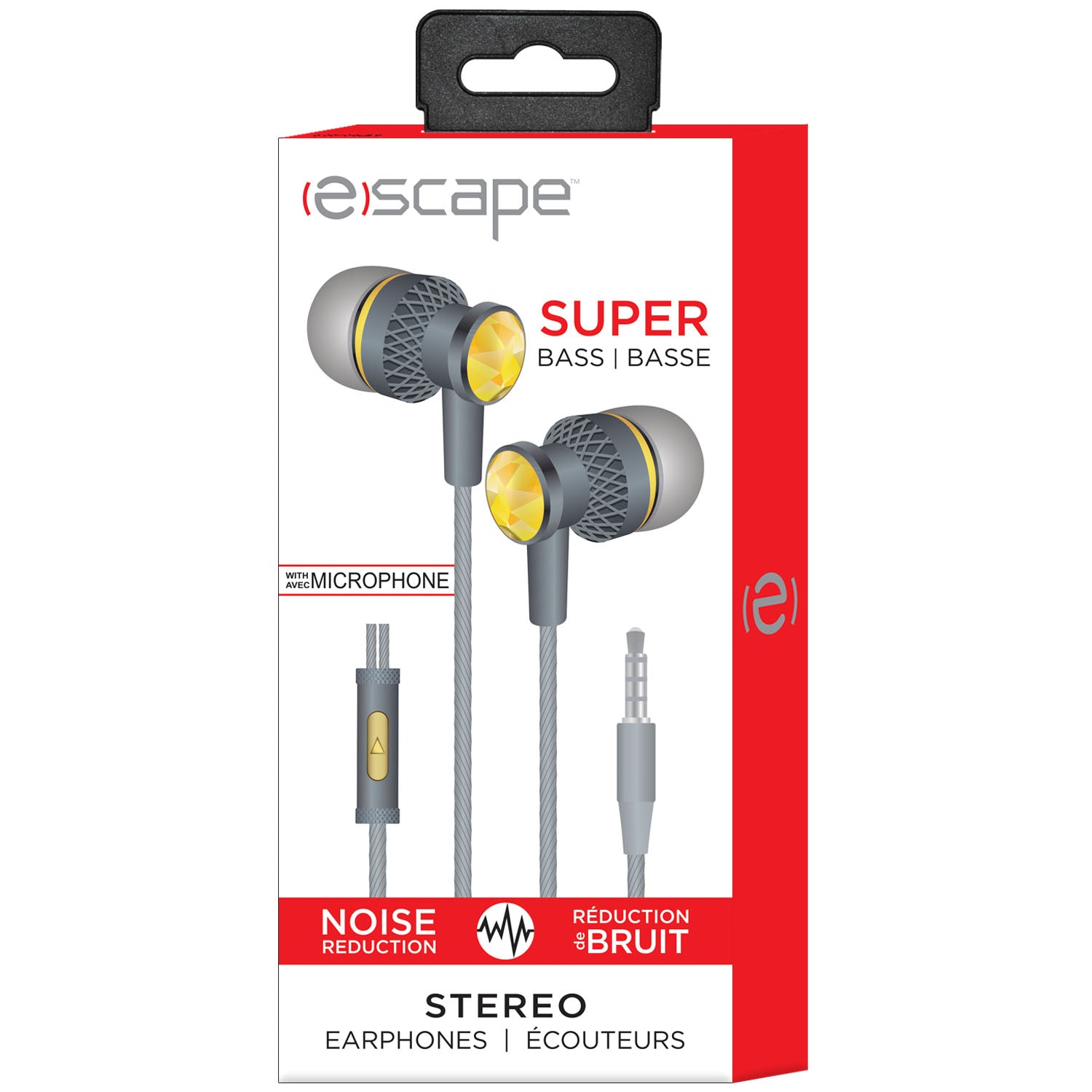 Escape Stereo Earphones with Microphone - Noise Reduction 3.6ft (1.1m) Cable   Eco Fee $0.2SUS