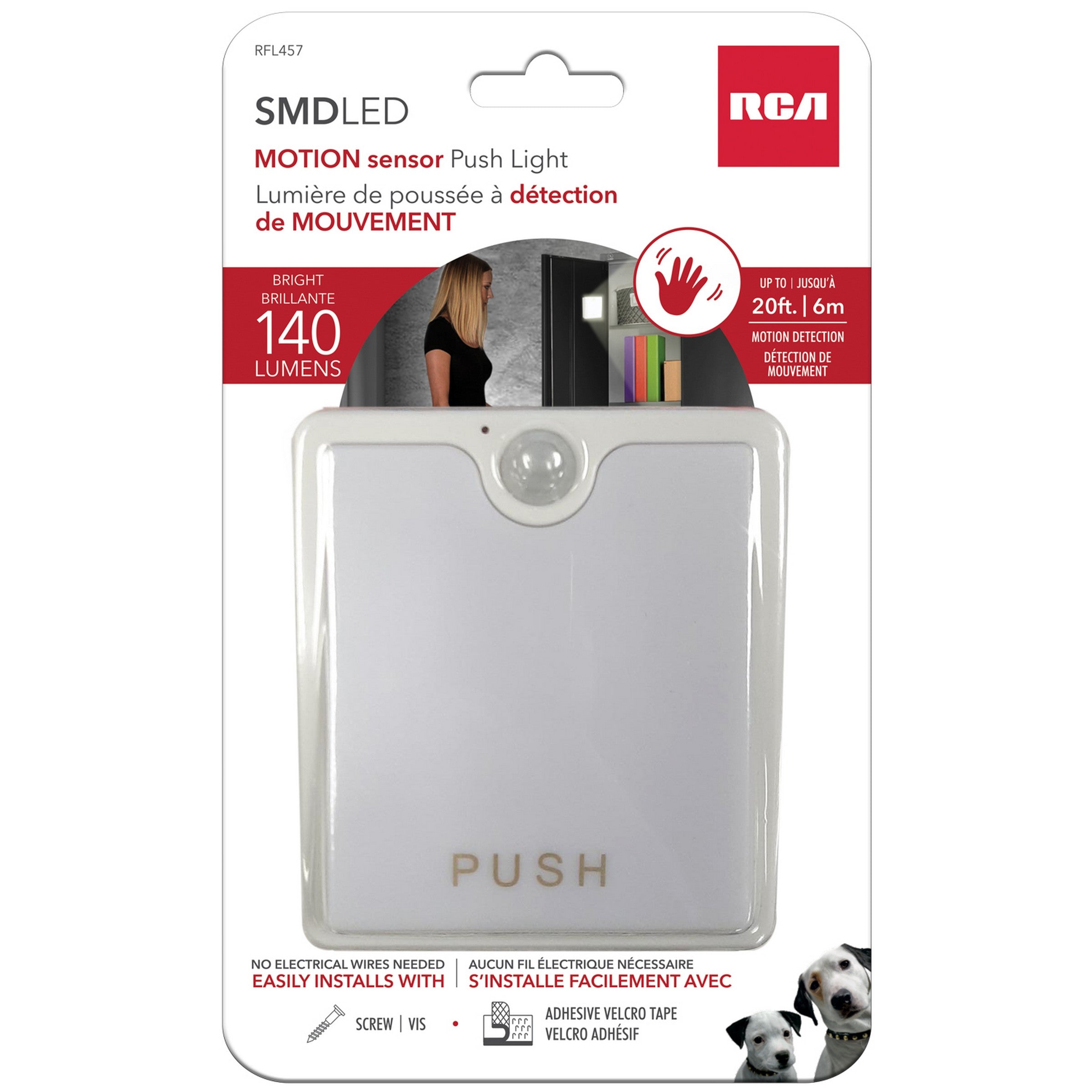 RCA Motion Sensor Push Light - 3AAA not Included 3.25x3.6x1.4in