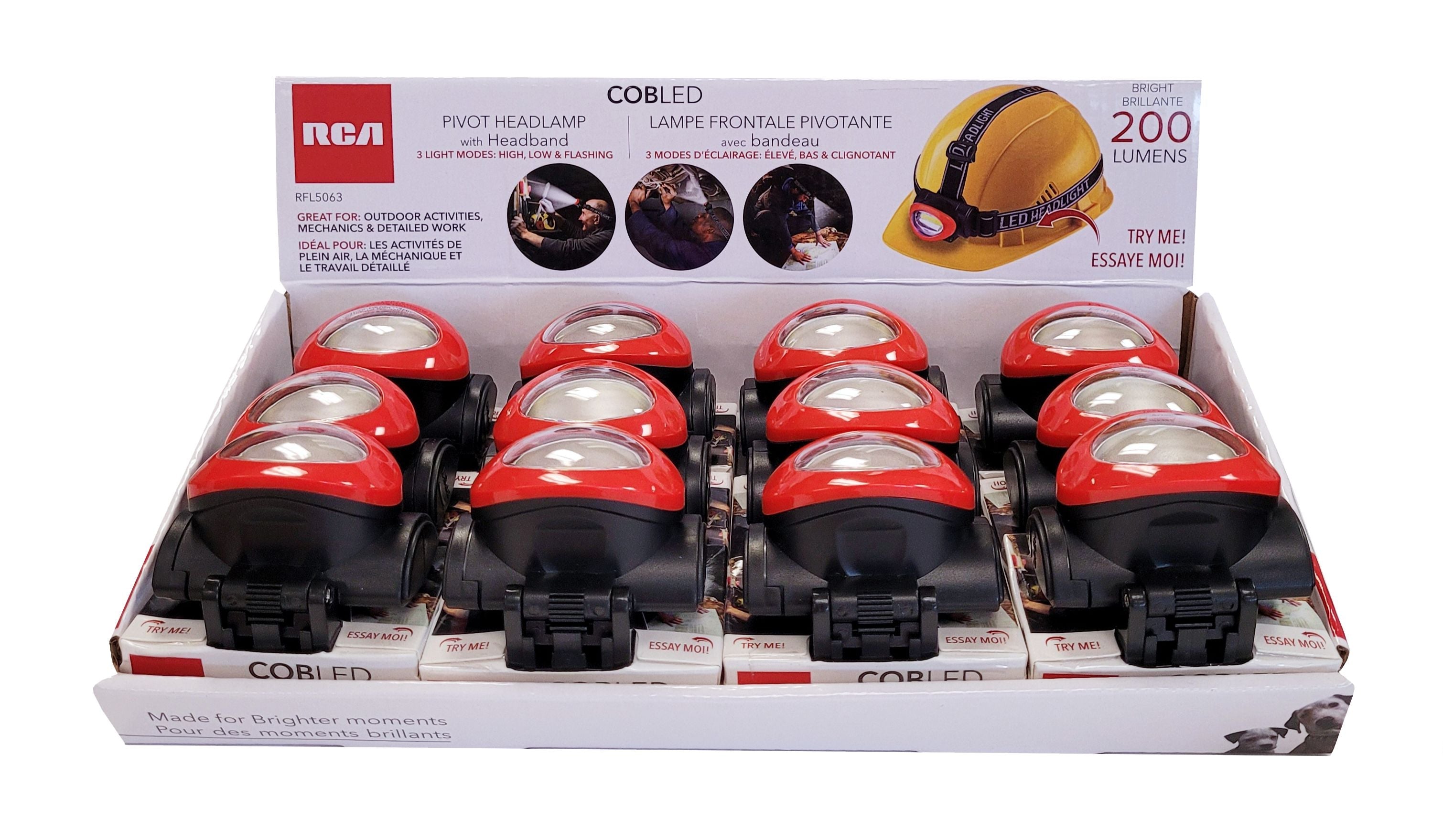 RCA Pivot Headlamp with Headband  Eco Fee $0.06SUS  Each Sold Separately