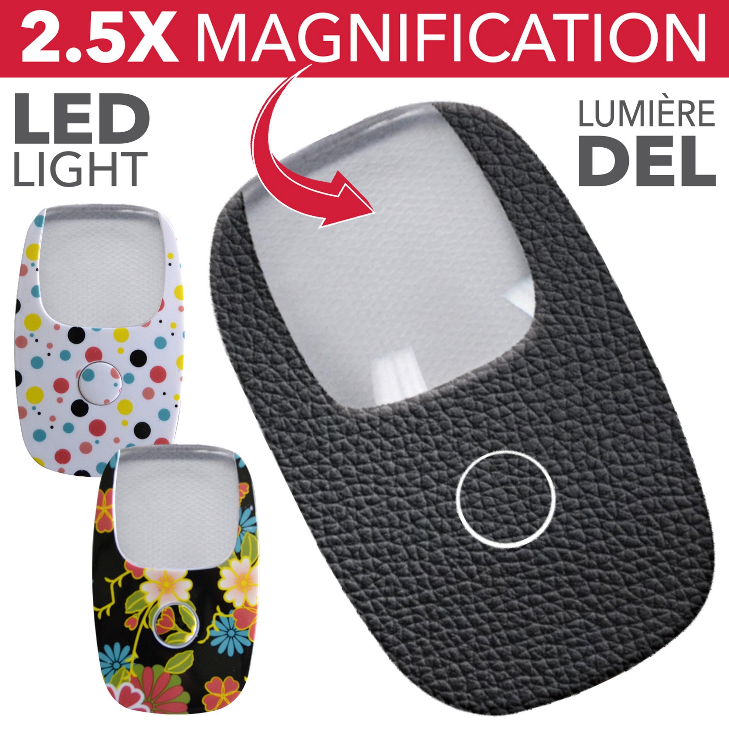 RCA Magnifying Glass with Led Light - Batteries Included 3.5x2.25in VRT