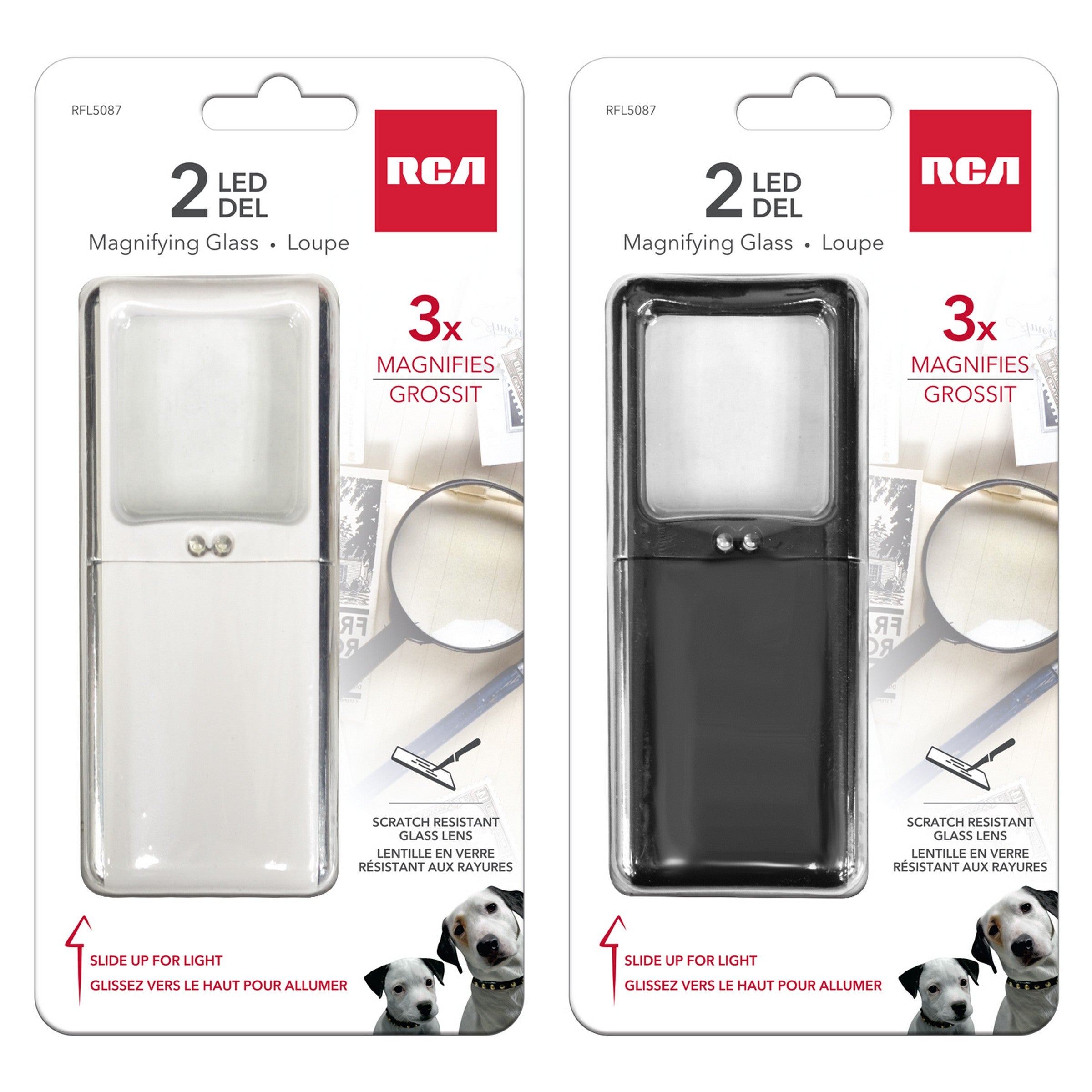 RCA Magnifying Glass with Led Light - Batteries Included 4.5x1.75x0.5in VRT 