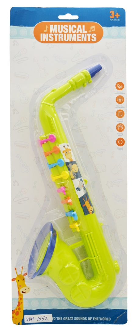 Musical Instrument - Saxophone - Plastic Green or Orange Age 3+ 14.5in VRT