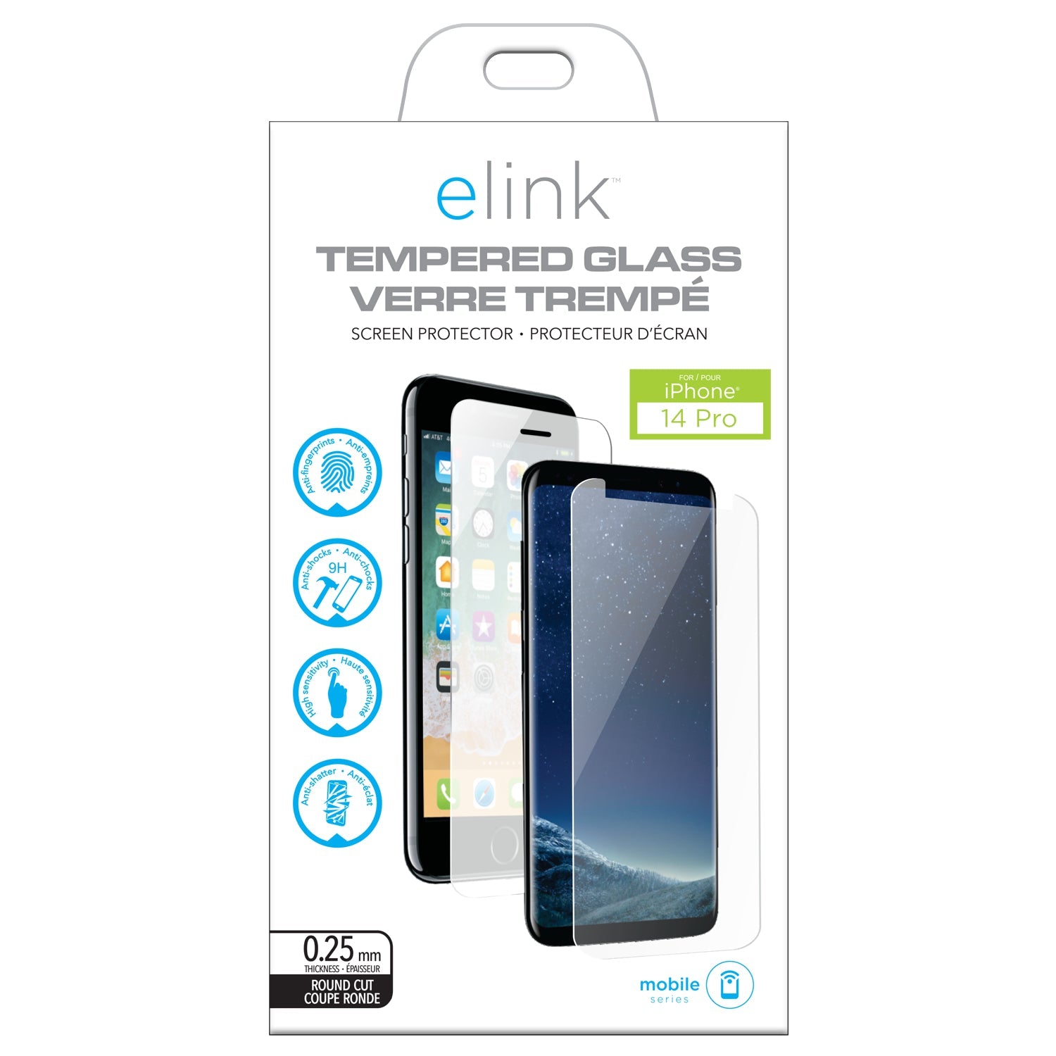 elink Temper Glass Screen Protector for iPhone 14 Pro