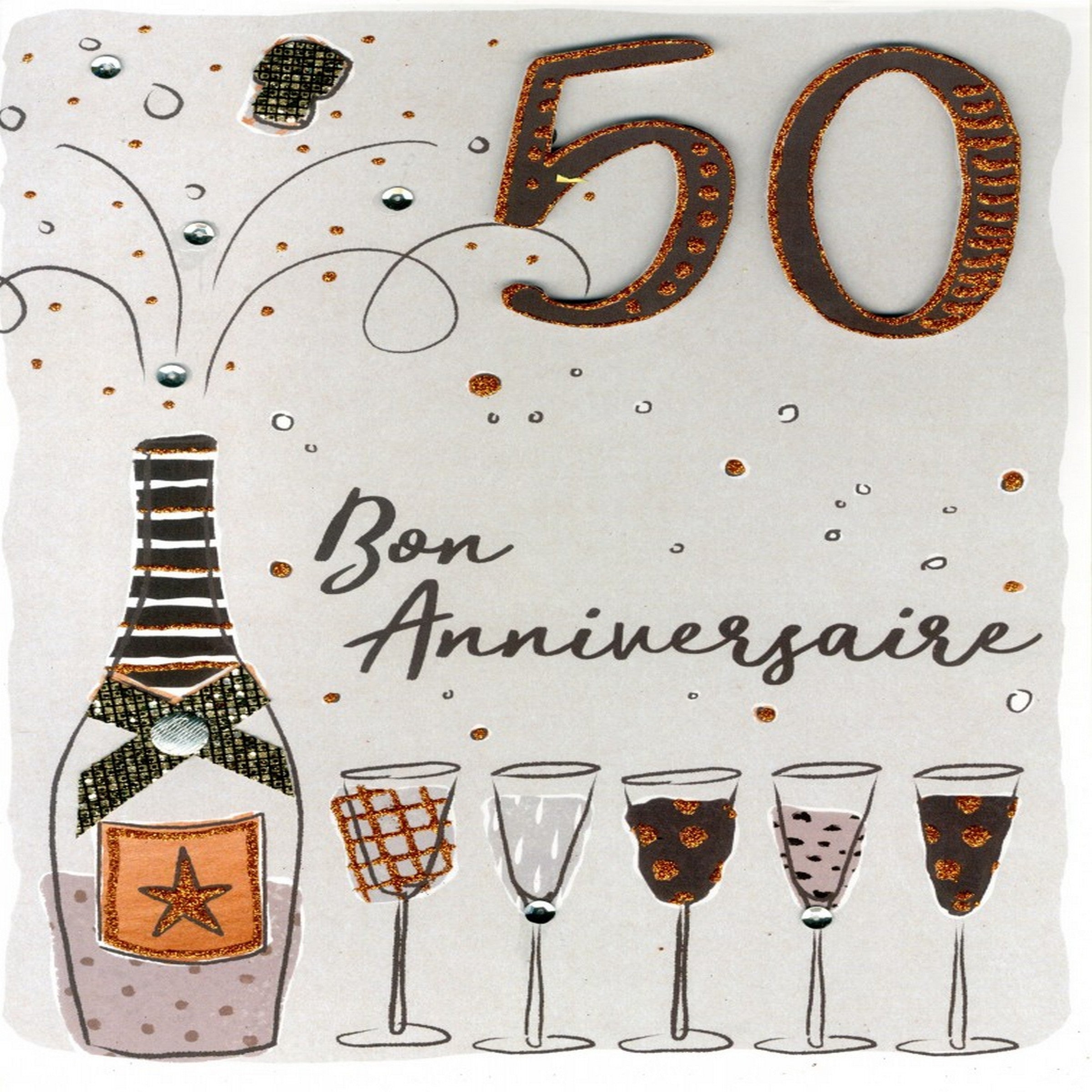 CARTE 50 ANNIVRSR-CHAMPAGNE