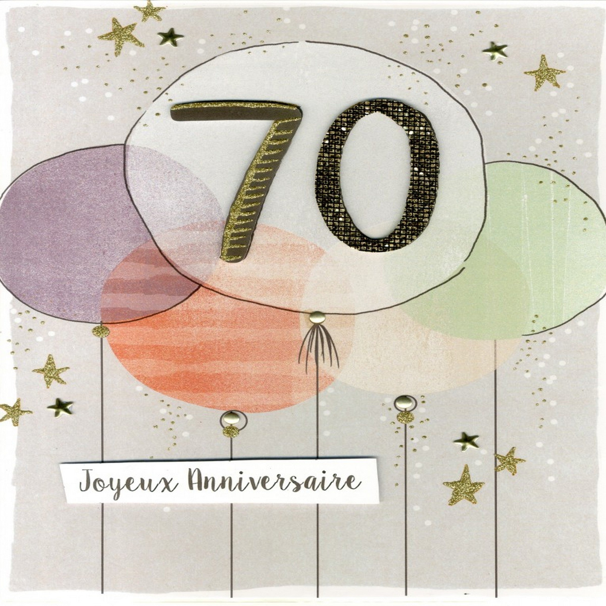 CARTE 70 ANNIVRSR-BALLONS