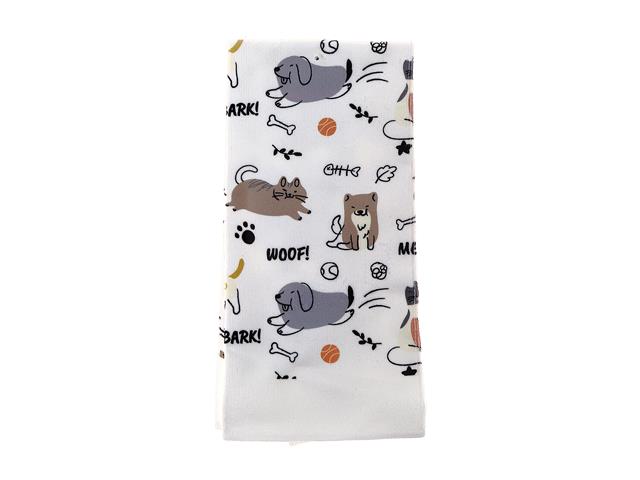 Kitchen Towel - Cats and Dogs - Polyester / Cotton 15x25in