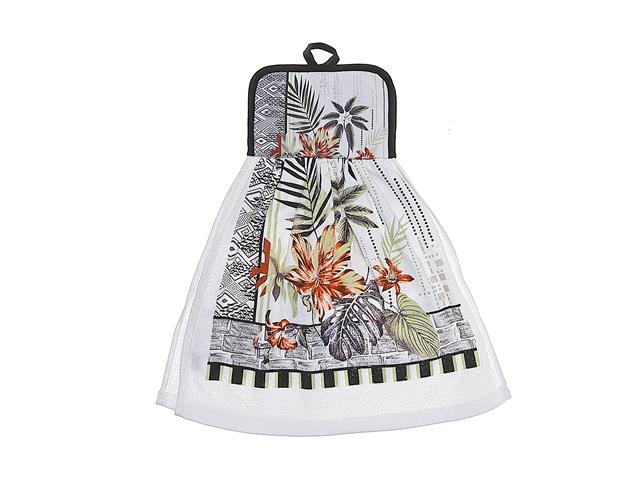 Tie Kitchen Towel - Tropical Chic - Polyester / Cotton 15x17in