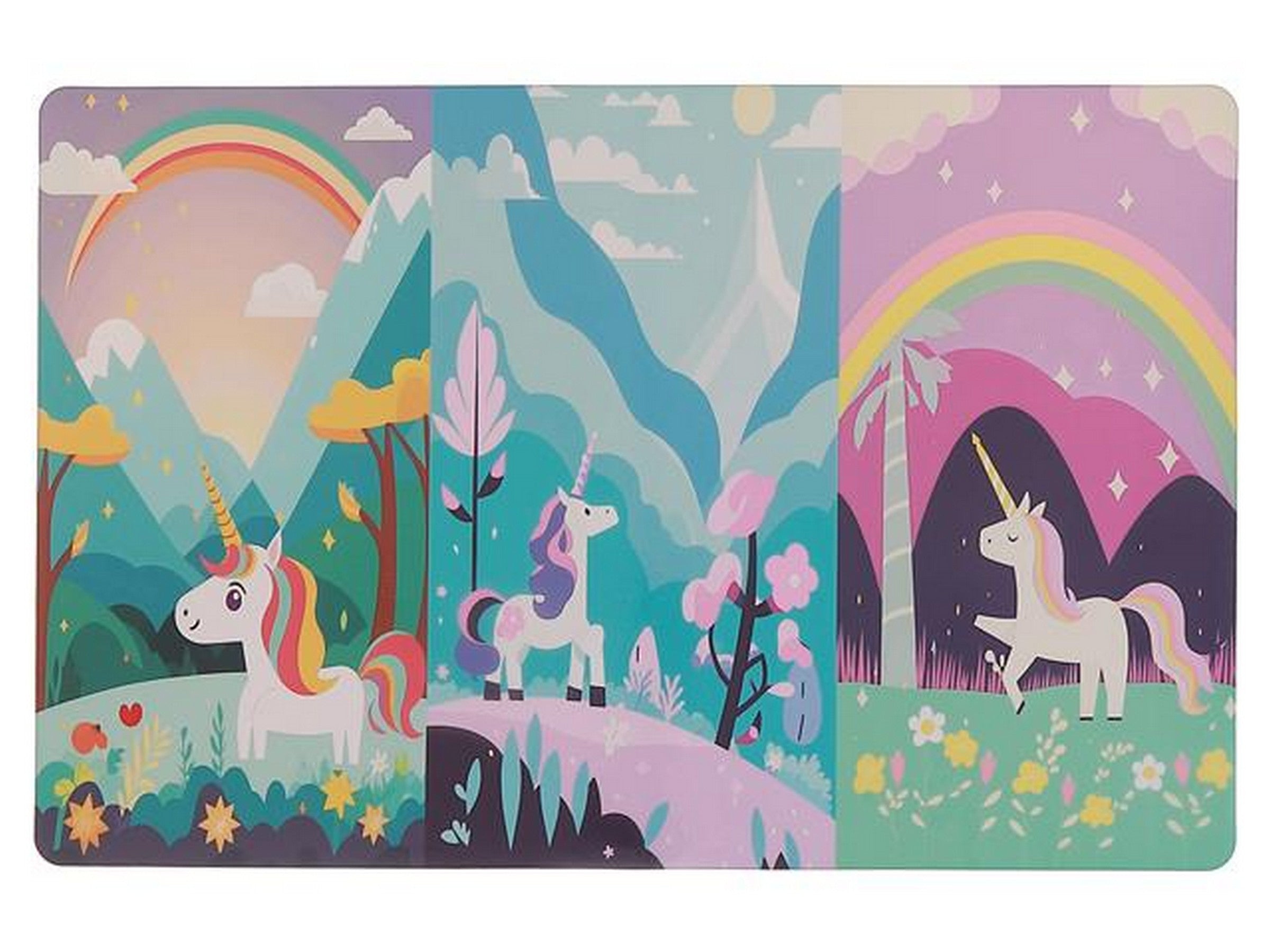 Plastic Placemat - Unicorn with Rainbow 17.25x11.25in