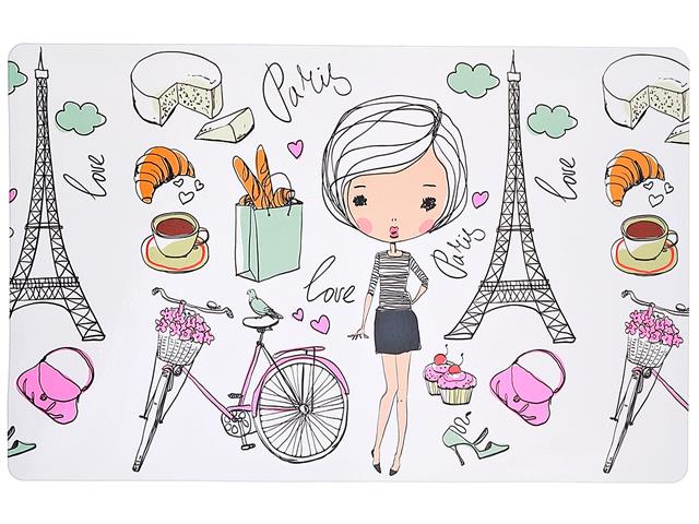 Plastic Placemat - Girl in Paris 17x11.25in