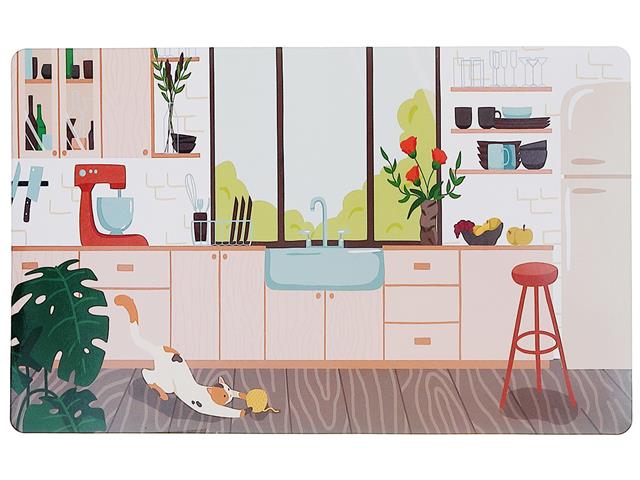 Plastic Placemat - Cat in Kitchen 17x11.25in