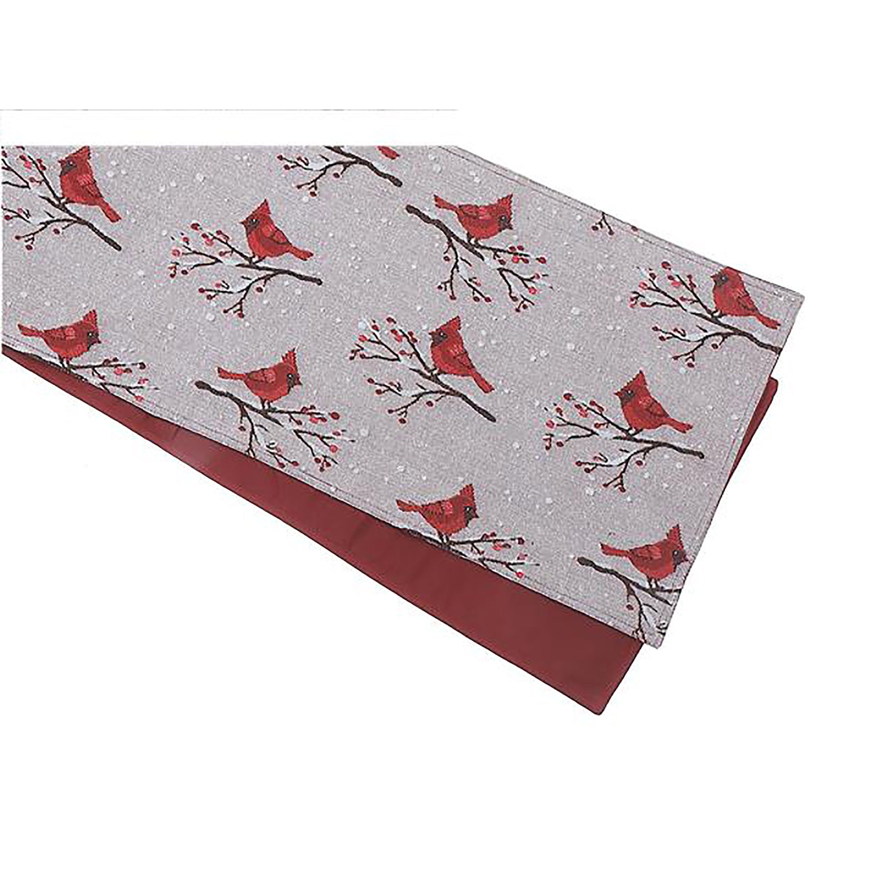 Christmas Tapestry Table Runner - Cardinal 13x54in