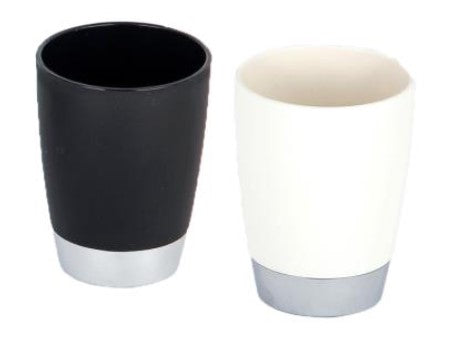 Plastic Tumbler with Chrome Accent 4x3in VRT