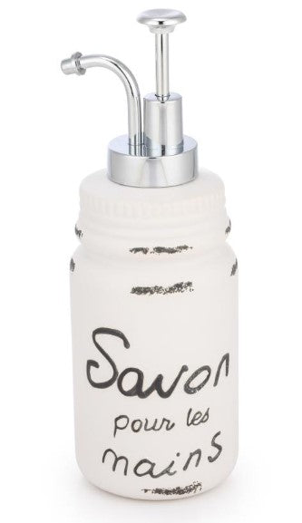 White Porcelain Soap Pump 8.5x3in 