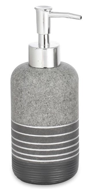 Grey Stone Effect Polyresin Soap Pump 7.5x2.75in 