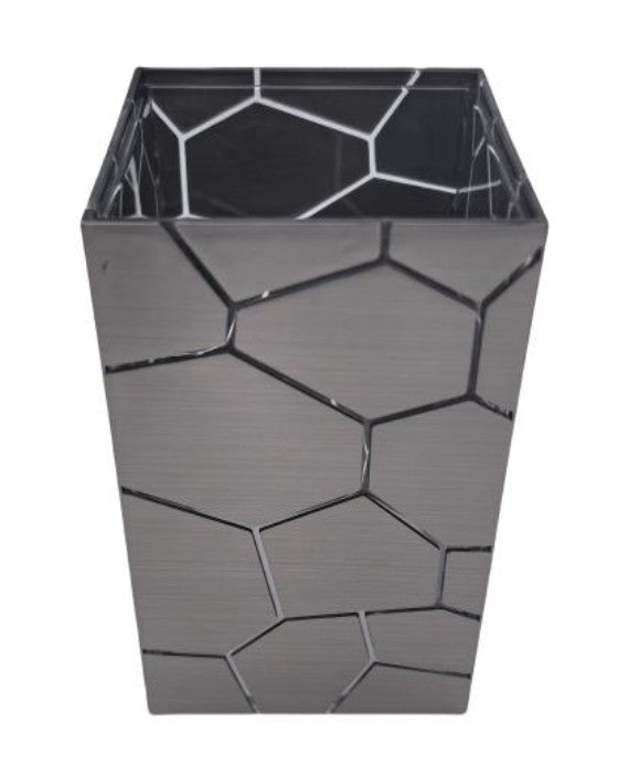 Square Silver Plastic Tumbler 4.25x2.5x2.5in 