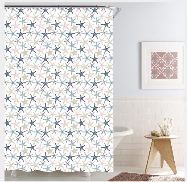 Starfish Shower Curtain - 100% Polyester Water Repellent 71x71in 