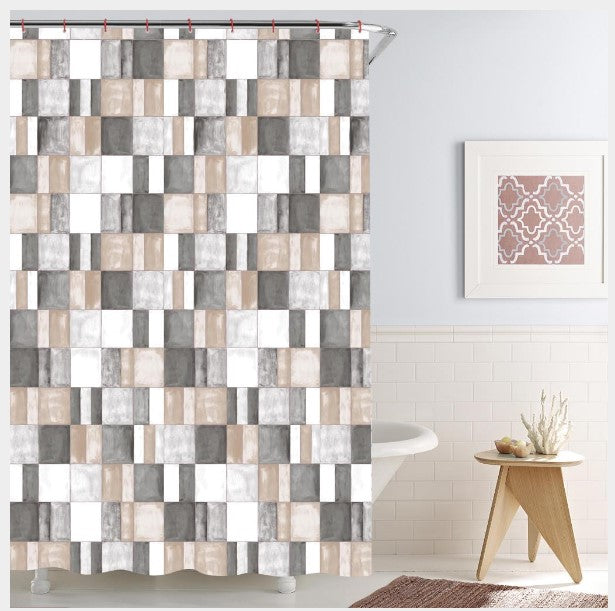 Shower Curtain - 100% Polyester Water Repellent 71x71in