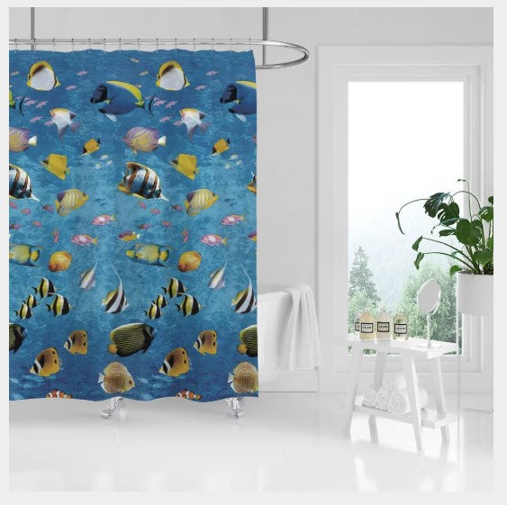 Peva Shower Curtain - Fishs 71x71in