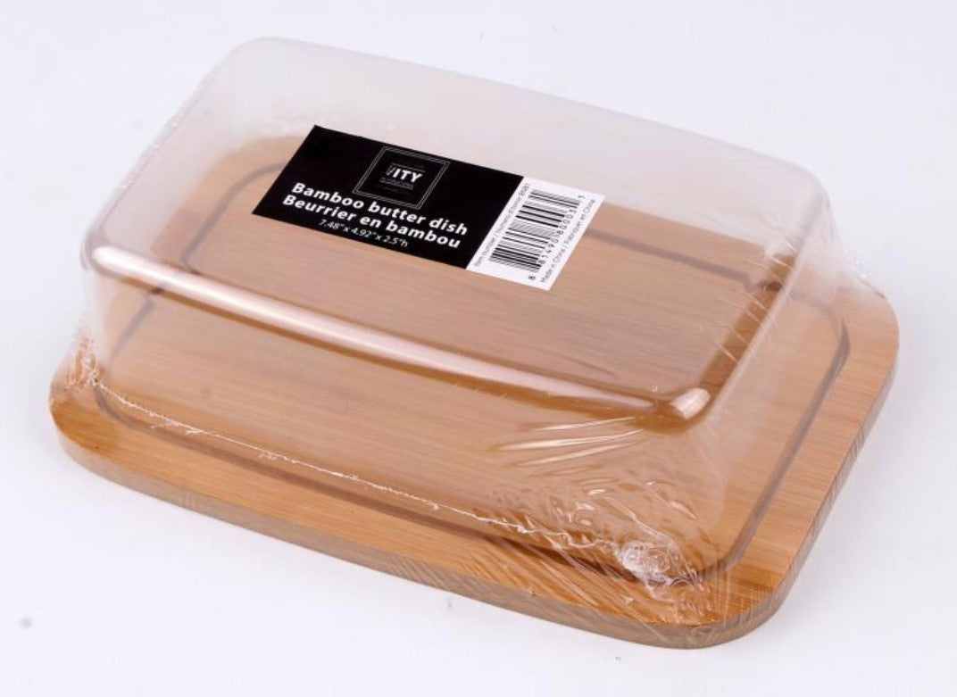 Bamboo Butter Dish 7.4x4.9x2.5in 