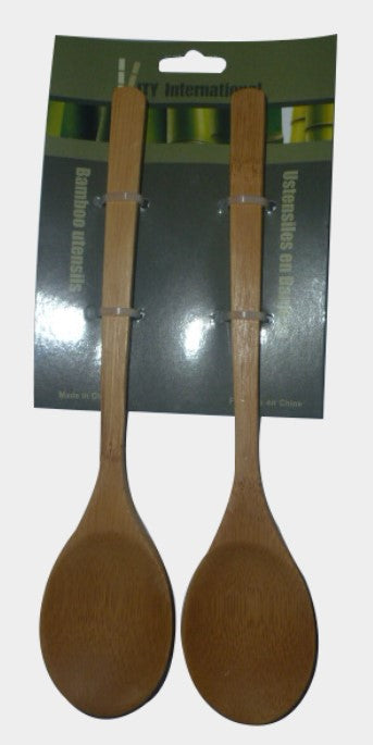 2 Mini Bamboo Spoons 7.3in