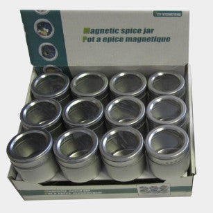 Magnetic Spice Jar - Metal 2.2x2.4dia. in - Each Sold Individualy