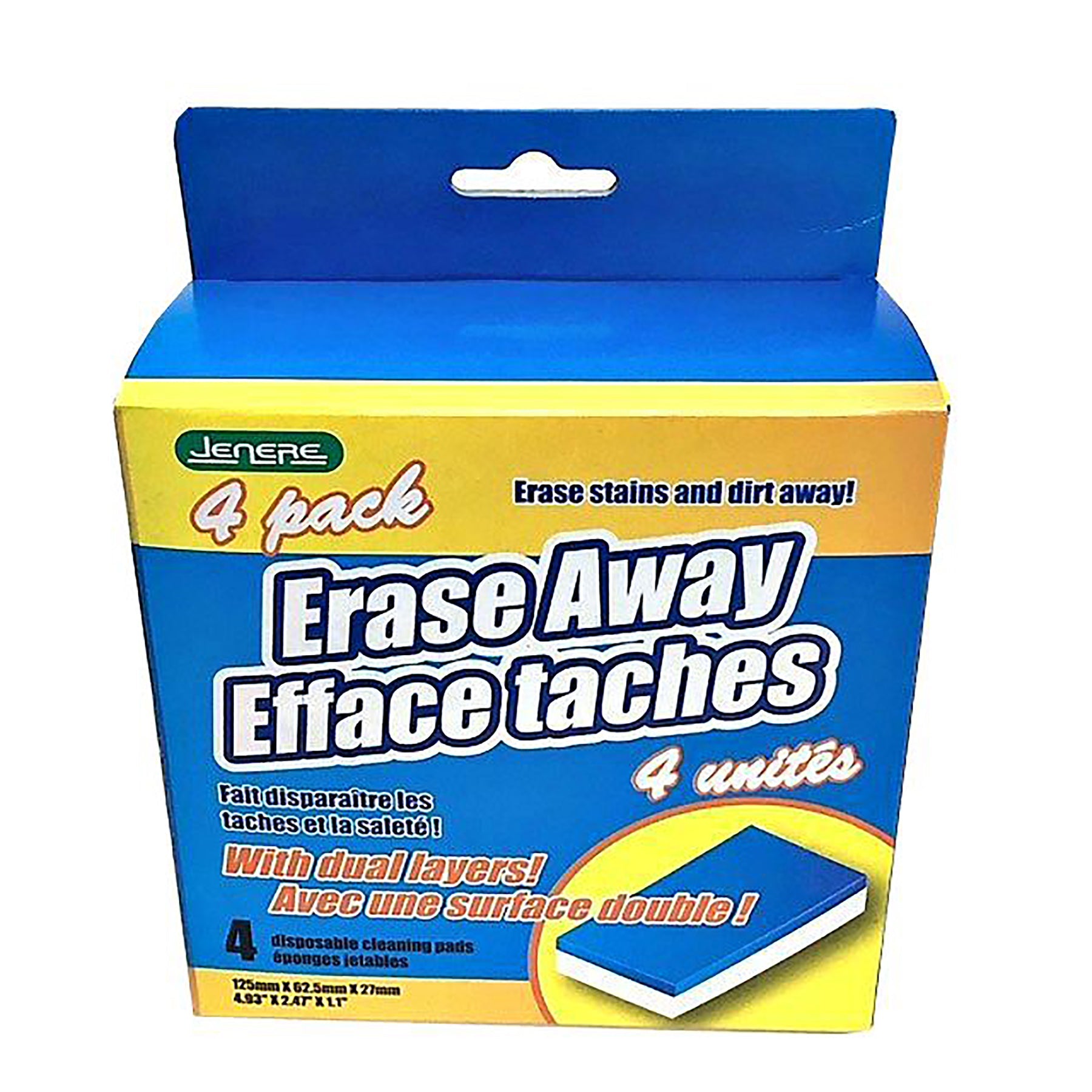 Jenere 4 Disposable Cleaning Pads Erase Away 4.9x2.4in