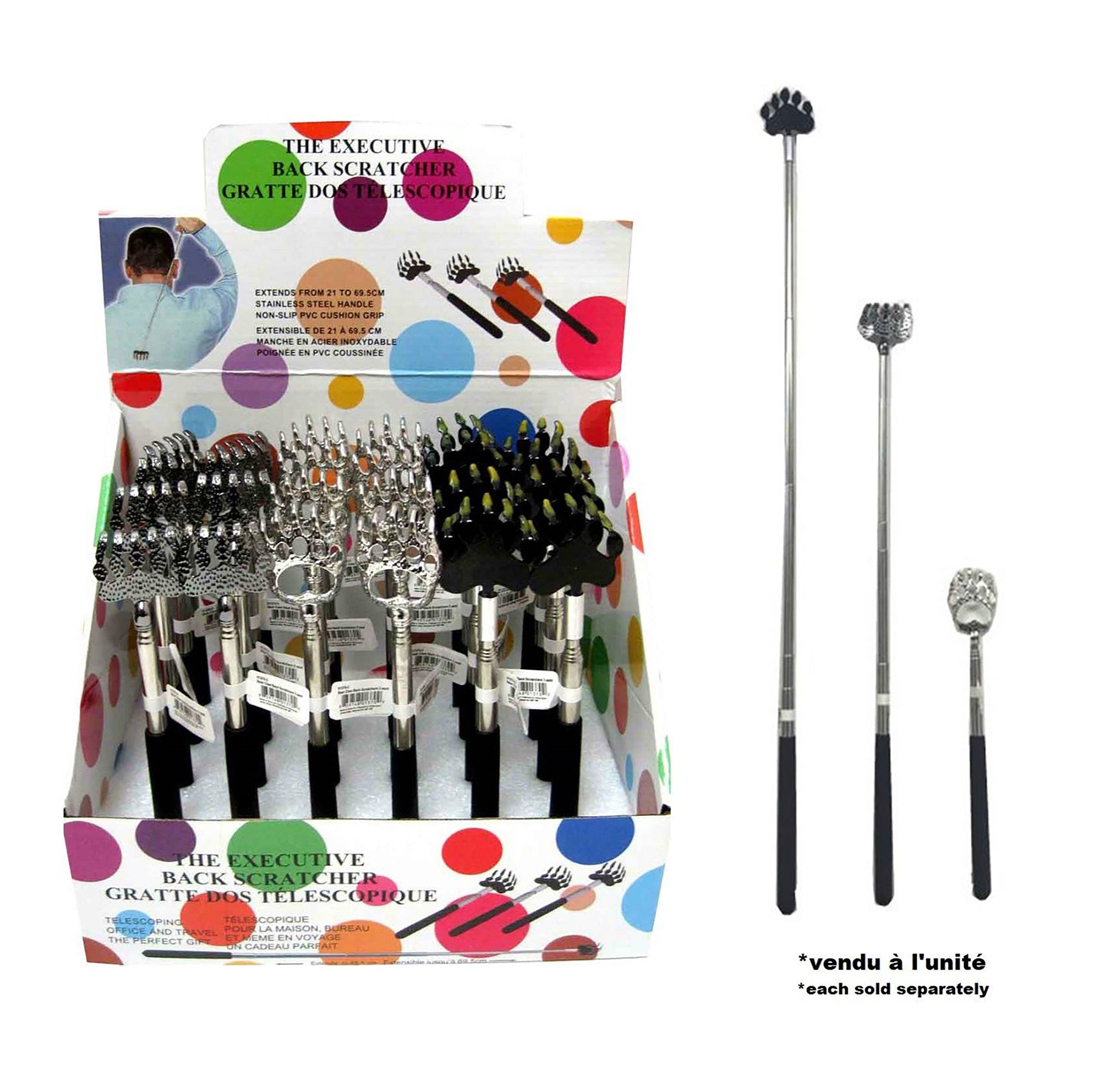 Telescopic Stainless Steel Back Scratcher 8.2 to 27.3in
